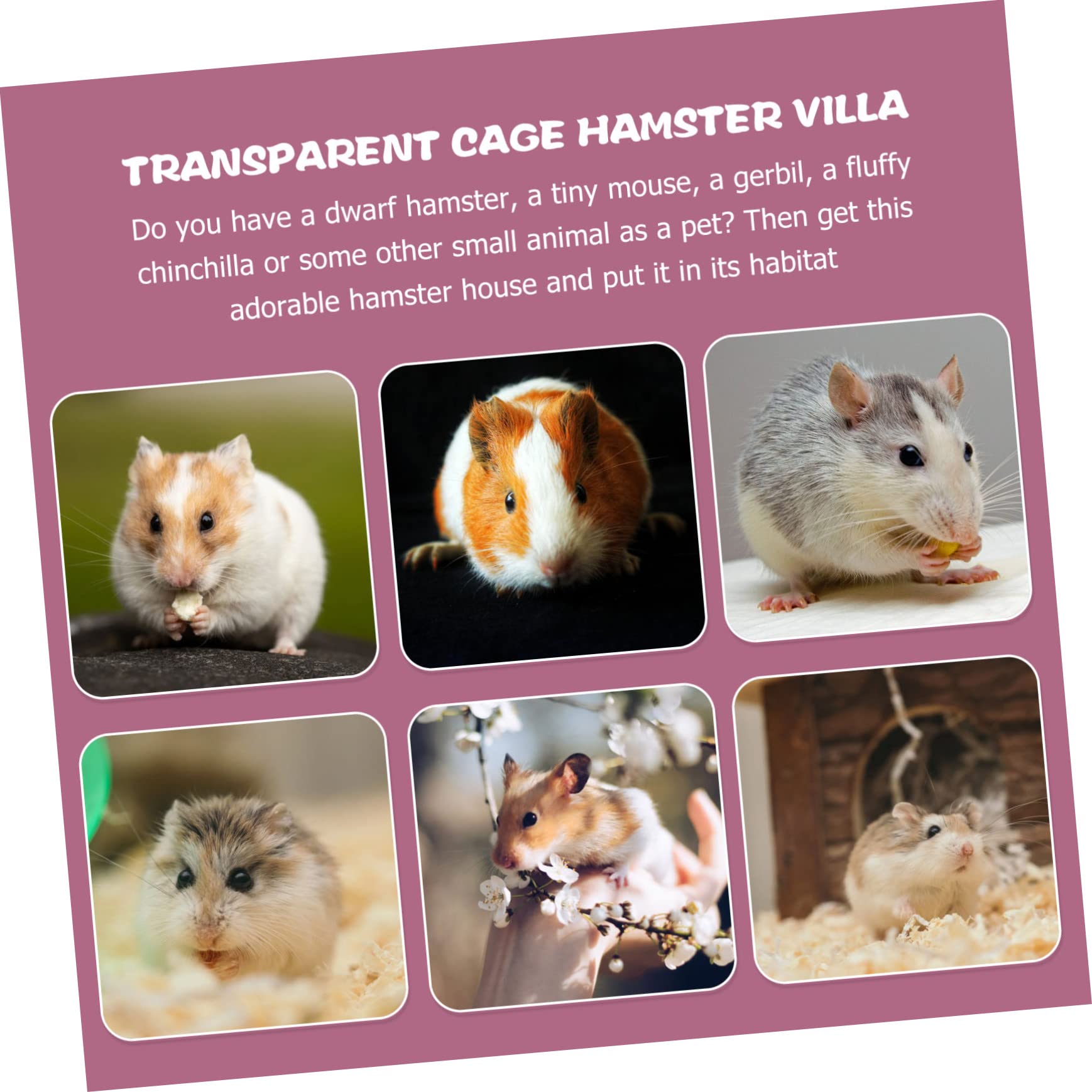 Abaodam Transportkäfig Tragbar und Leicht zu Reinigen Meerschweinchen aus Eisen und Kunststoff Rosa für Kleine Haustiere Unterwegs