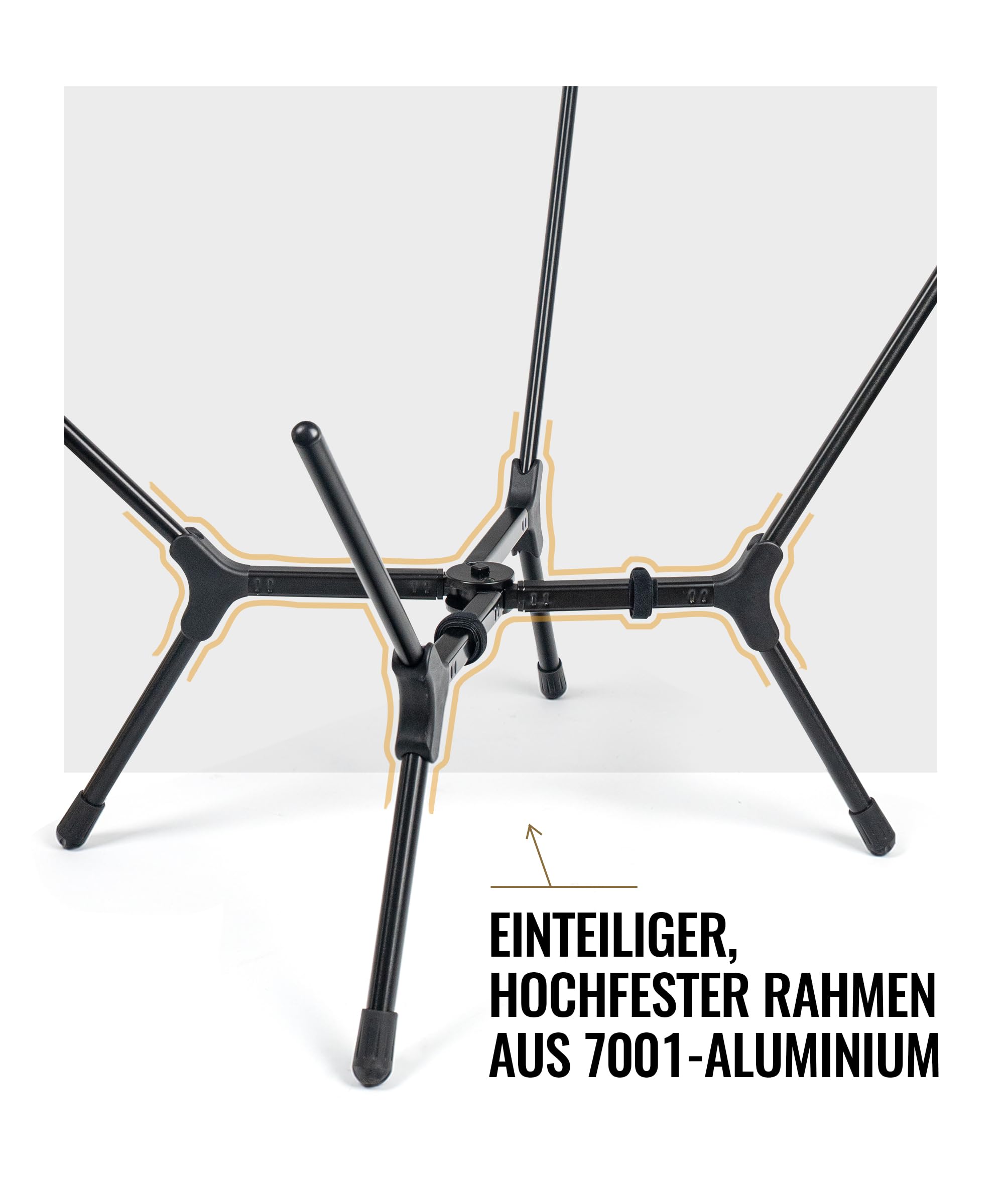 OneTigris OASISFLEX Campingstuhl Hochlehner faltbar 150 kg, Klappstuhl Camping leicht integrierter Kreuzrahmen, Angelstuhl klappbar, Faltstuhl Ultraleicht, mit 2 Seitentaschen für Outdoor, Wandern
