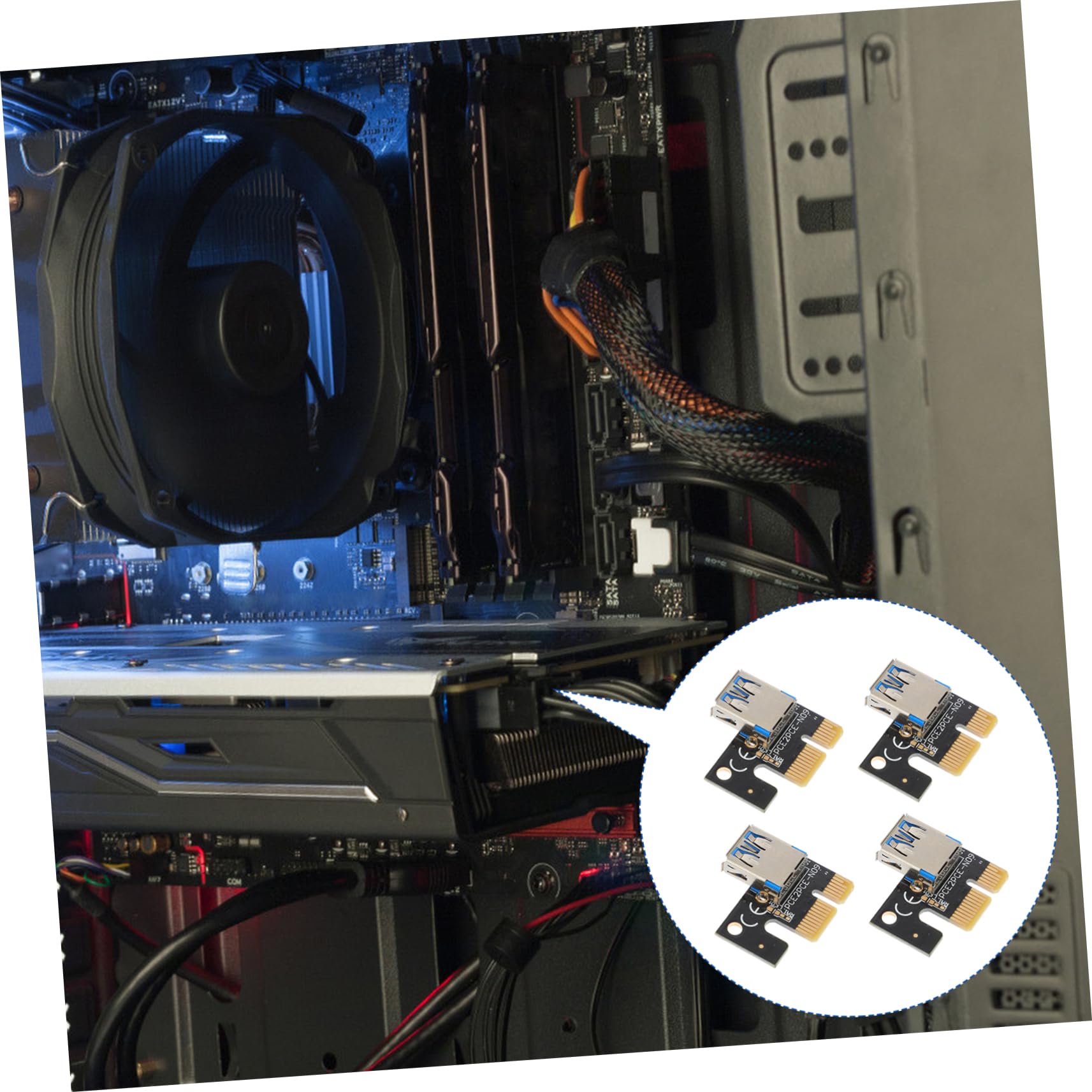 CIYODO 4pcs Pci-e to Mining Adapter Cards USB Riser Card Converters for High-Speed Gpu Connections Easy to Install Design for Desktop Mining