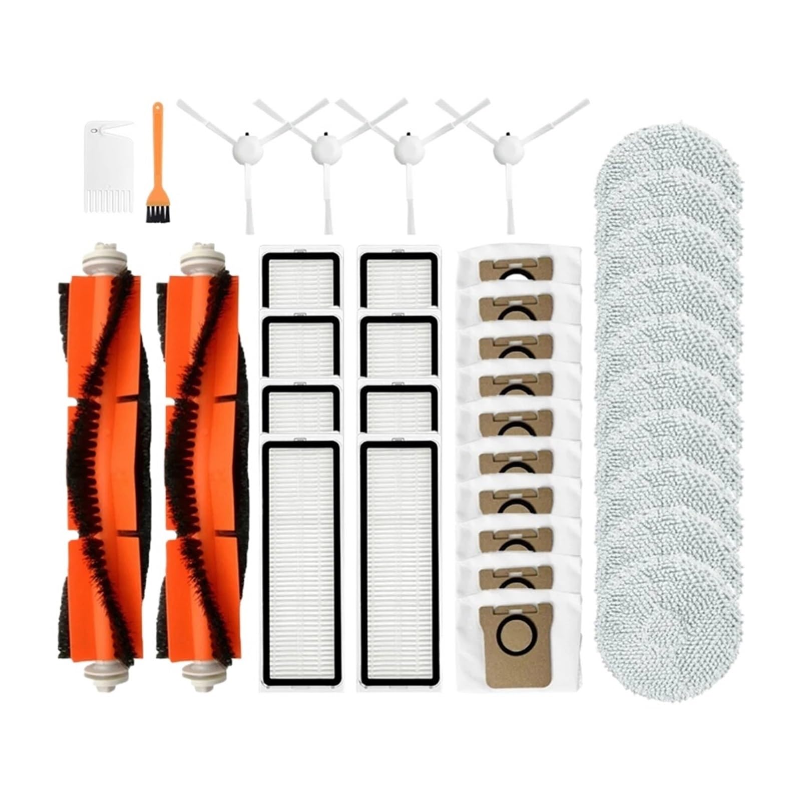 SteFik Accesorios de Repuesto for Filtro de Cepillo Lateral Principal y paño de fregona. Compatible con aspiradora robótica XIAOMI Mijia B101CN, hogar Inteligente