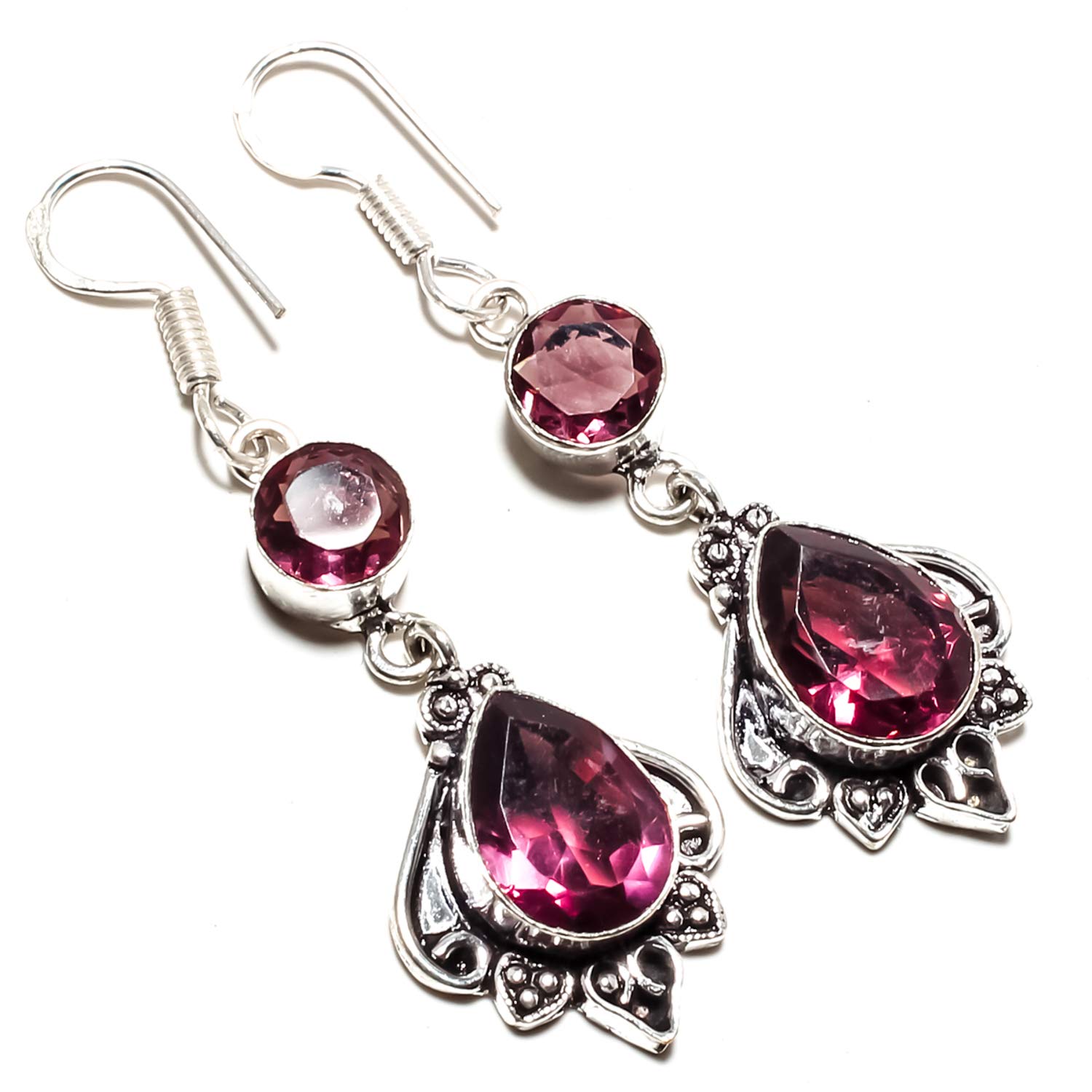 Boucles d'oreilles améthyste africaine argent 925 cadeau idéal