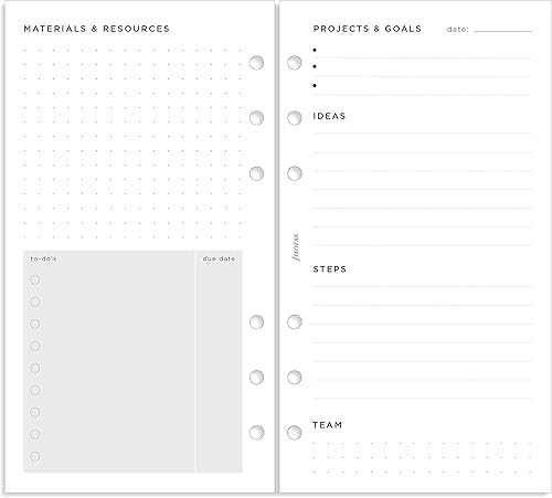 Miniatura 1 de Filofax Repuesto organizador, tamaño personal, paquete de gestión de proyectos, papel blanco, 6.73 x 3.74 pulgadas, 56 hojas (B132686)