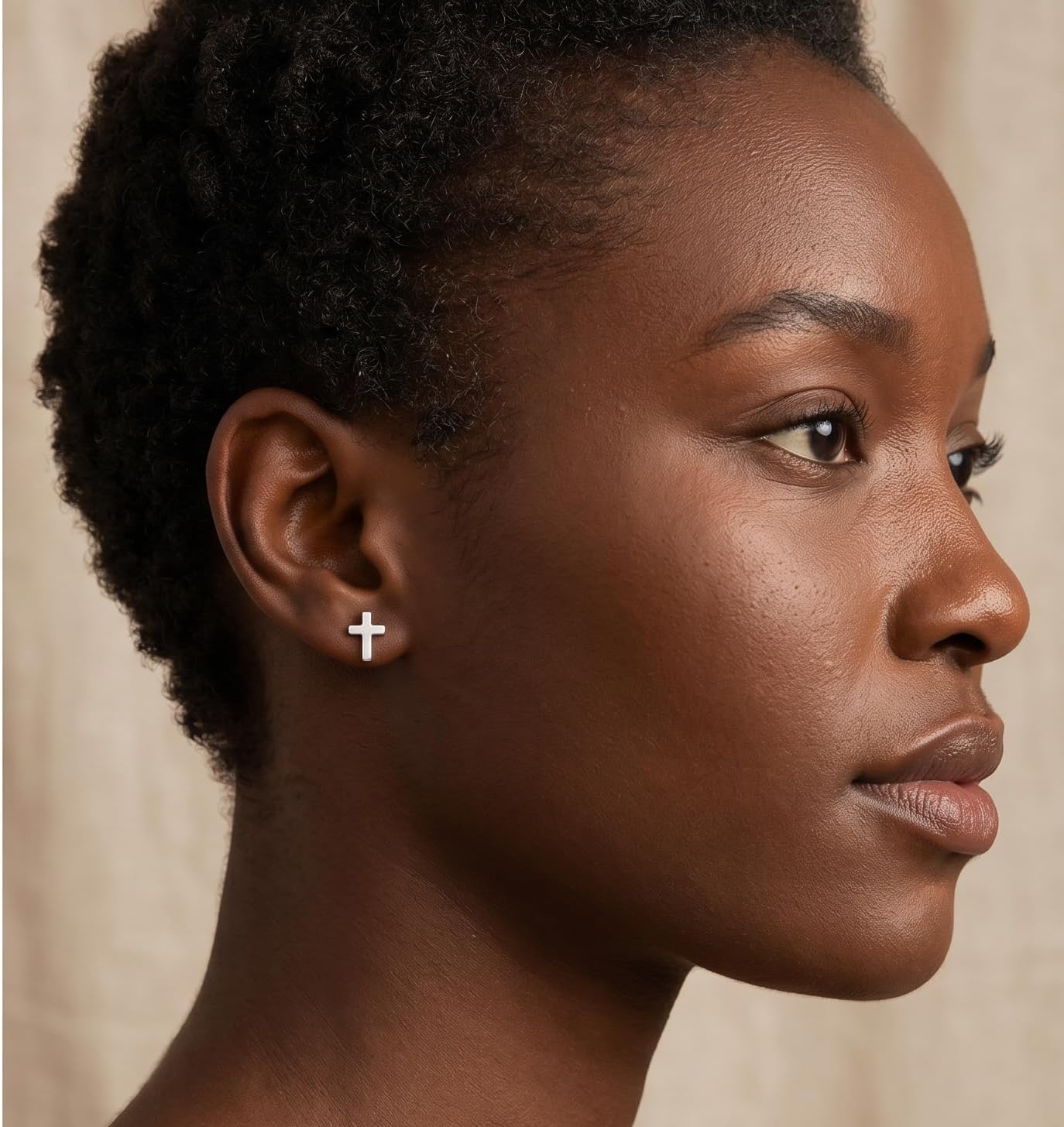 Reffeer Solid 925 Sterling Silver Cross Stud Earrings for Women Teen Small Cross Earrings Studs