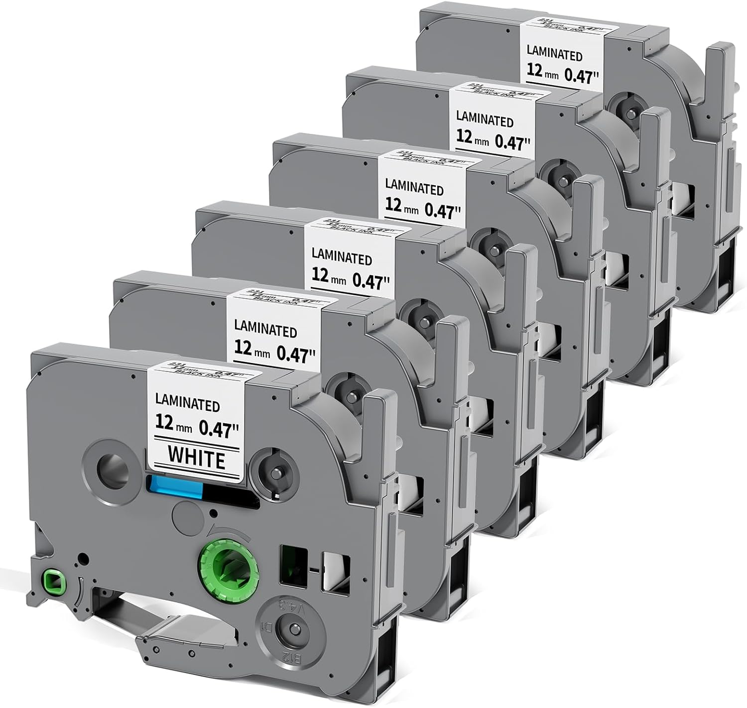 Labelife TZe TZ Tape 12mm 0.47 Laminated White, TZe-231 TZe231 Replacement for Brother P Touch Label Maker Tape Refills, Compatible with Brother PT-D210 D220 H110 D400 D410 D610BT, 12mm x 8m, 6-Pack