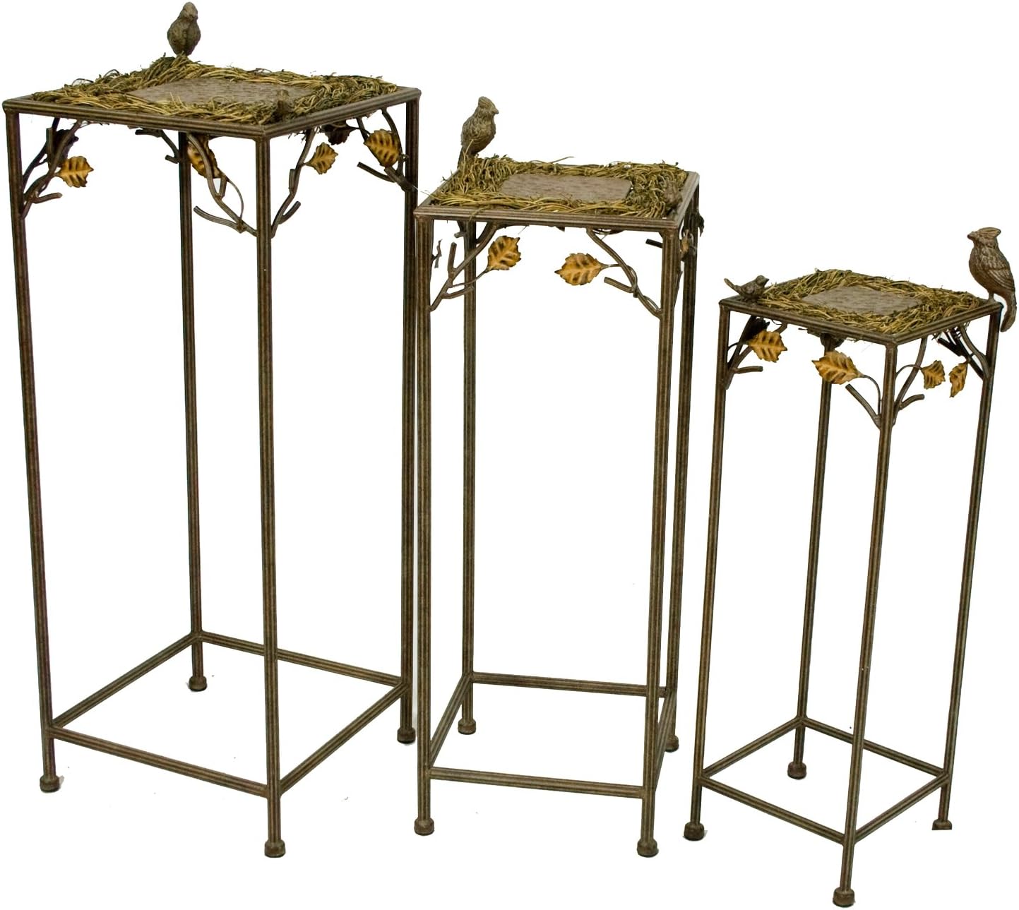 Pinnacle Strategies H81461 3Piece Set Metal Planter Stands Plant Stands Patio