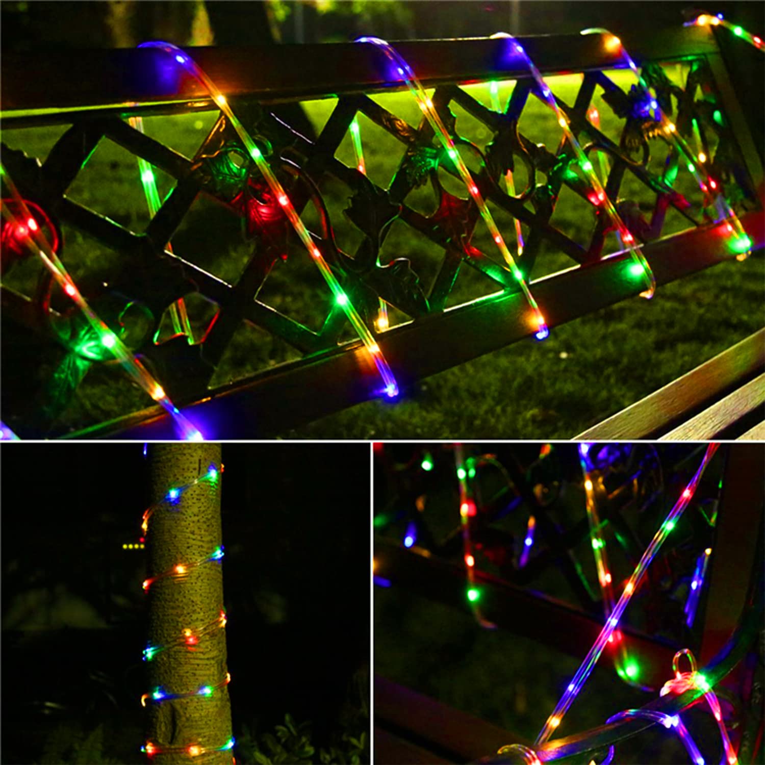 Jopassy Tubo luminoso esterno 30 m 300 LED, tubo luminoso esterno interno 8 modalità, tubo luminoso per Natale, feste, tubo luminoso con telecomando, impermeabile, per esterni