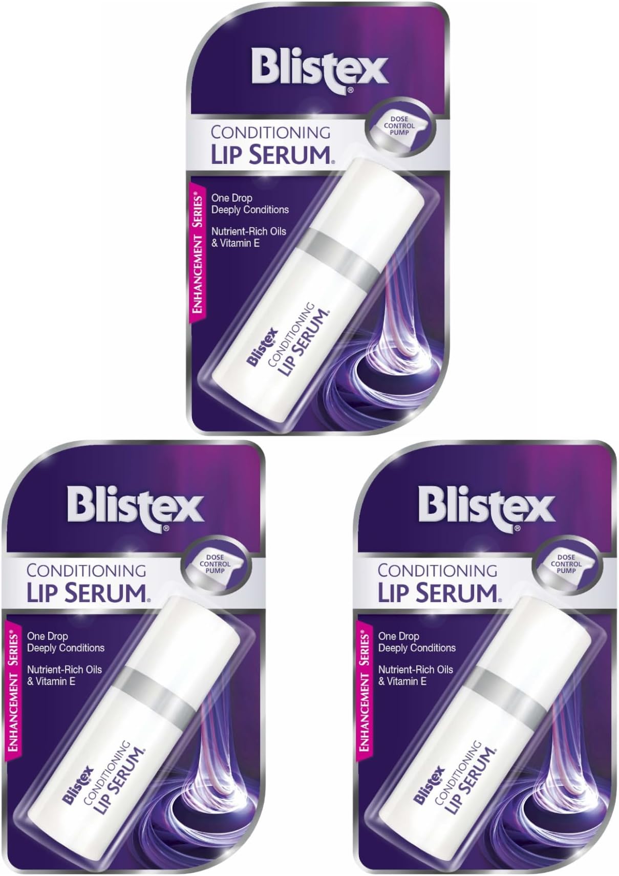 Blistex Conditioning Lip Serum, with Dose Control Pump, 0.30 oz (Pack of 3)