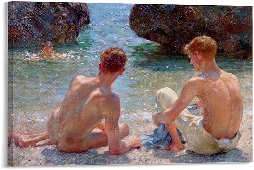 EPEDIC Henry Scott Tuke - Póster de arte de pintor famoso (1) póster en lienzo para decoración de pared, pinturas para sala de estar, dormitorio,