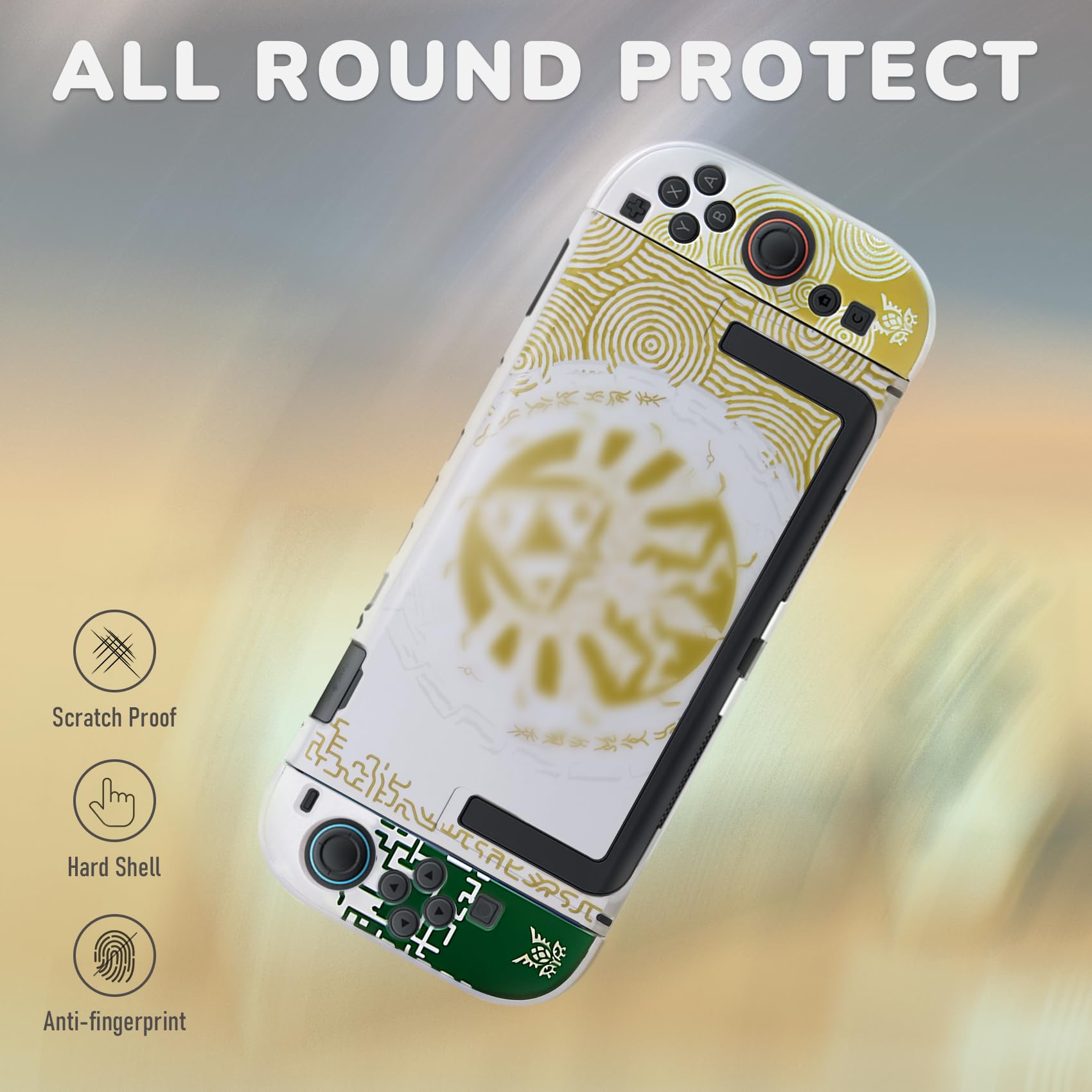 Custodia Switch 2, Cover Rigida Accessori Switch 2 (2025) per console, Antiurto e Antigraffio, Bianco Giallo