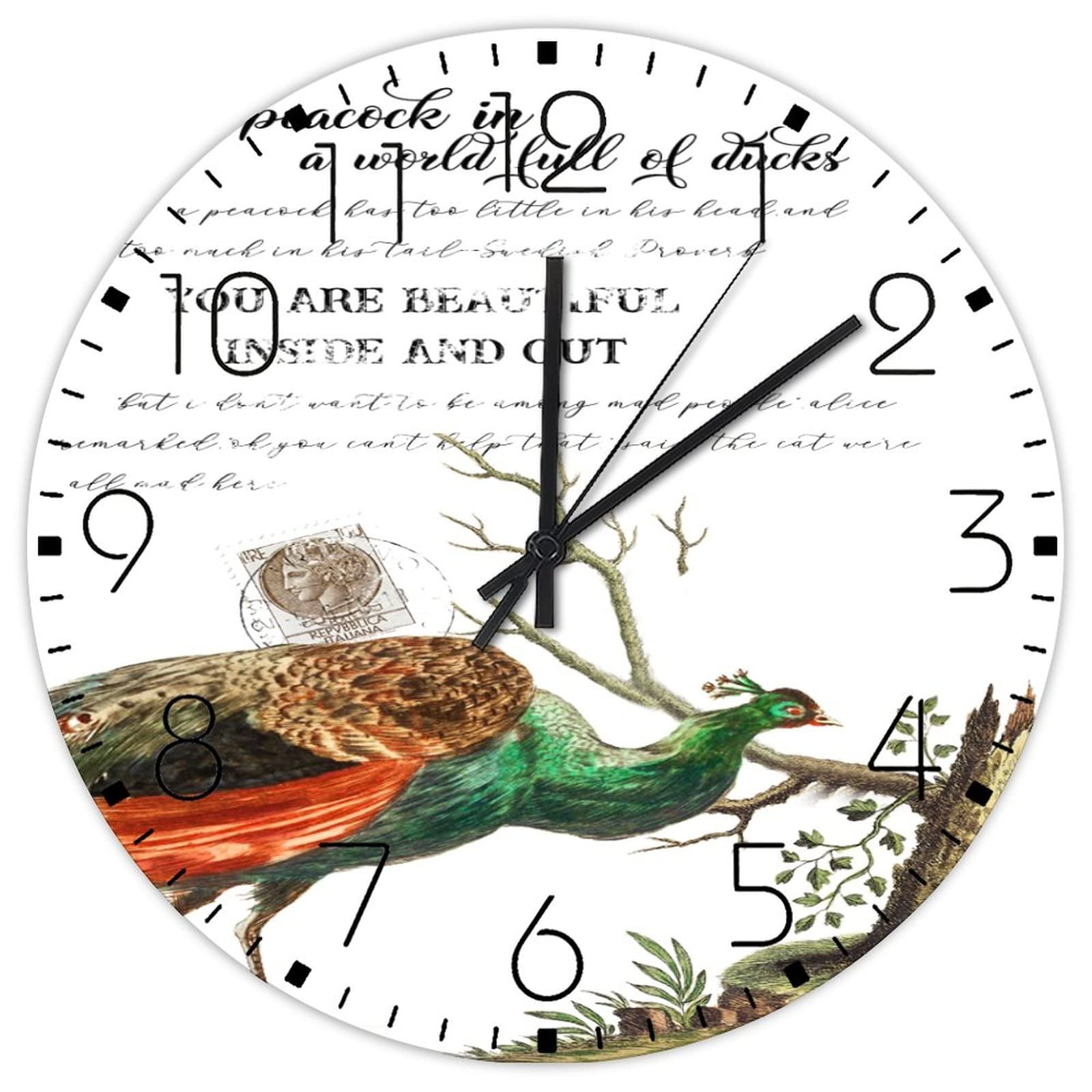 Horloge murale en bois silencieuse pour décorer un salon chaleureux