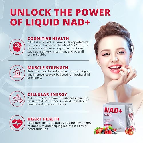 Miniatura 5 de Ribosida de nicotinamida de alta potencia de 1000 mg con resveratrol, PQQ y suplemento líquido de quercetina, mezcla de bebida con sabor a bayas,