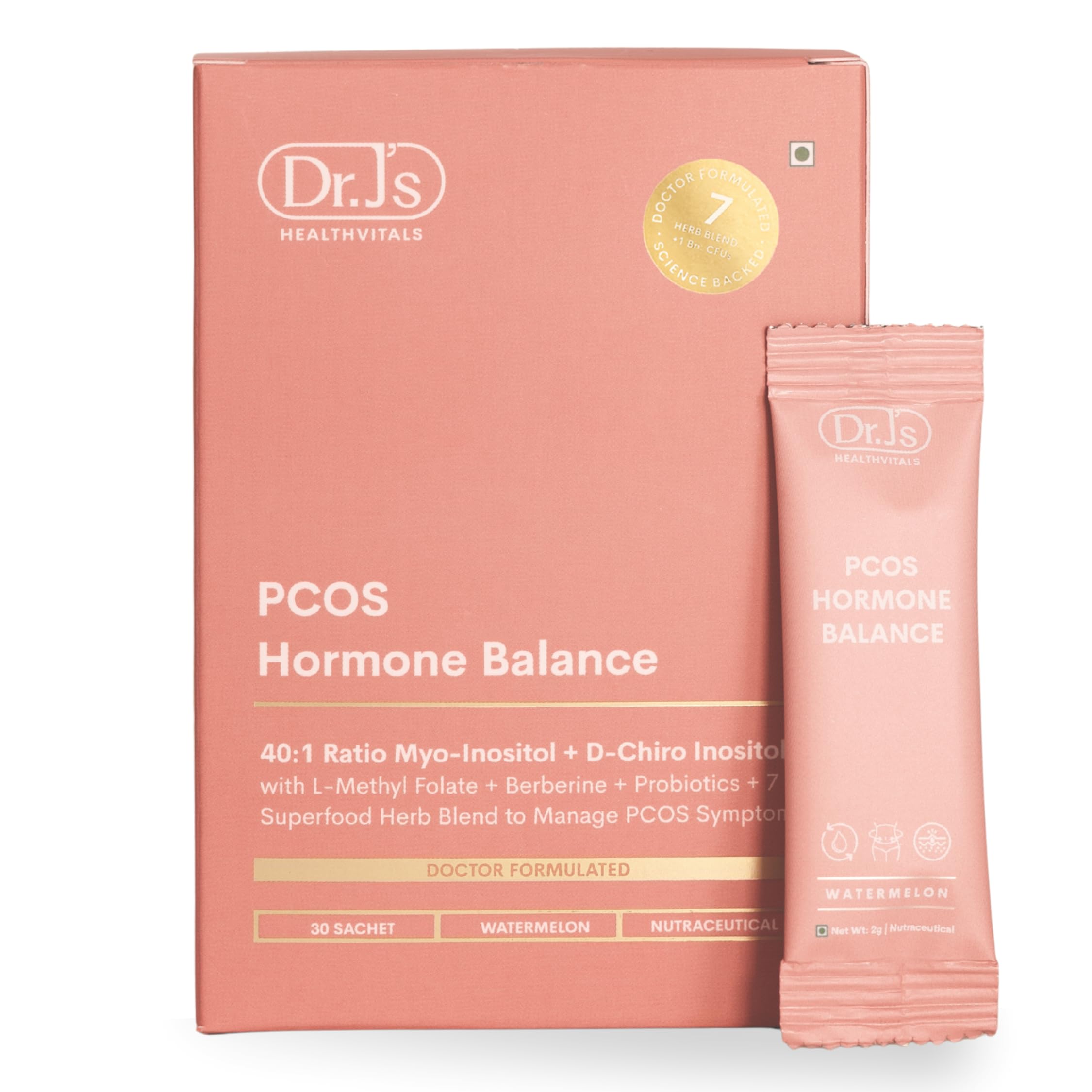 Dr. J'S HEALTHVITALS PCOS Hormone Balance Powder | Supports Hormonal Balance, Menstrual Health & Fertility | 30 Sachets-picture-17