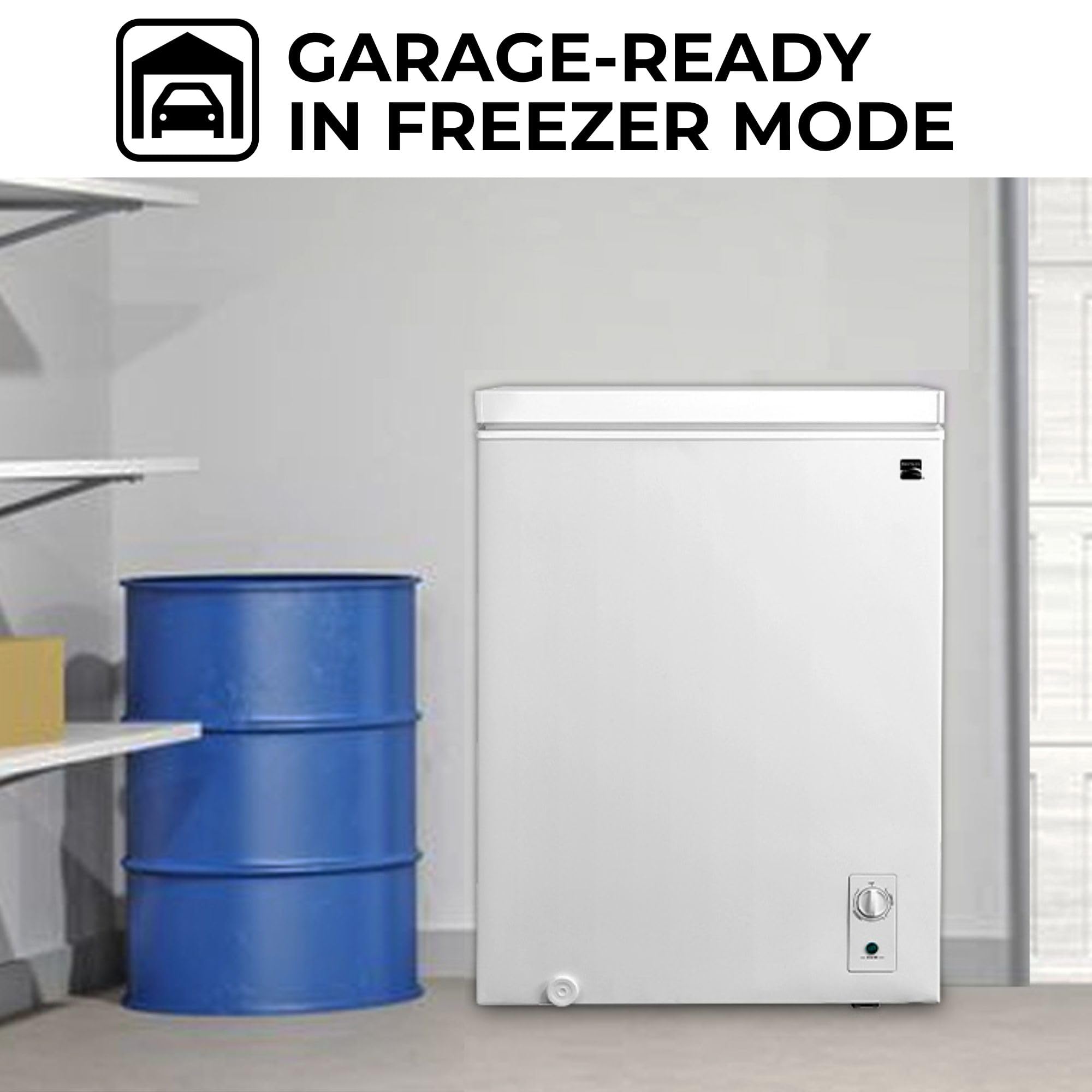 Kenmore Deep Freezer - Convertible Refrigerator/Chest Freezer, 1 Hanging Basket, Garage Ready, Meat Storage, Front Drain, Congelador For Home, Apartment, Basement, Dorm, Cottage 5.0 Cubic Feet White on Fridge.com - View 6