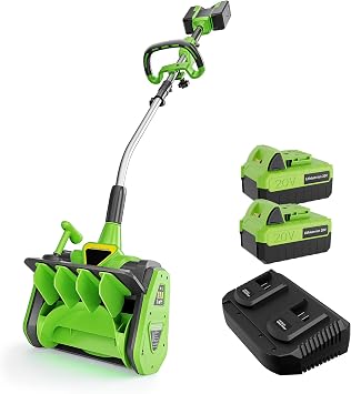 Vibekio 40V Cordless Snow Shovel, 13.5-Inch Brushless Snow Blower, Electric Snow Shovel with 30 Adjustable Plate, 27.8 FT Snow Throw, 220V 4.0Ah Batteries, 30Min Runtime for Driveway, Patio, Deck