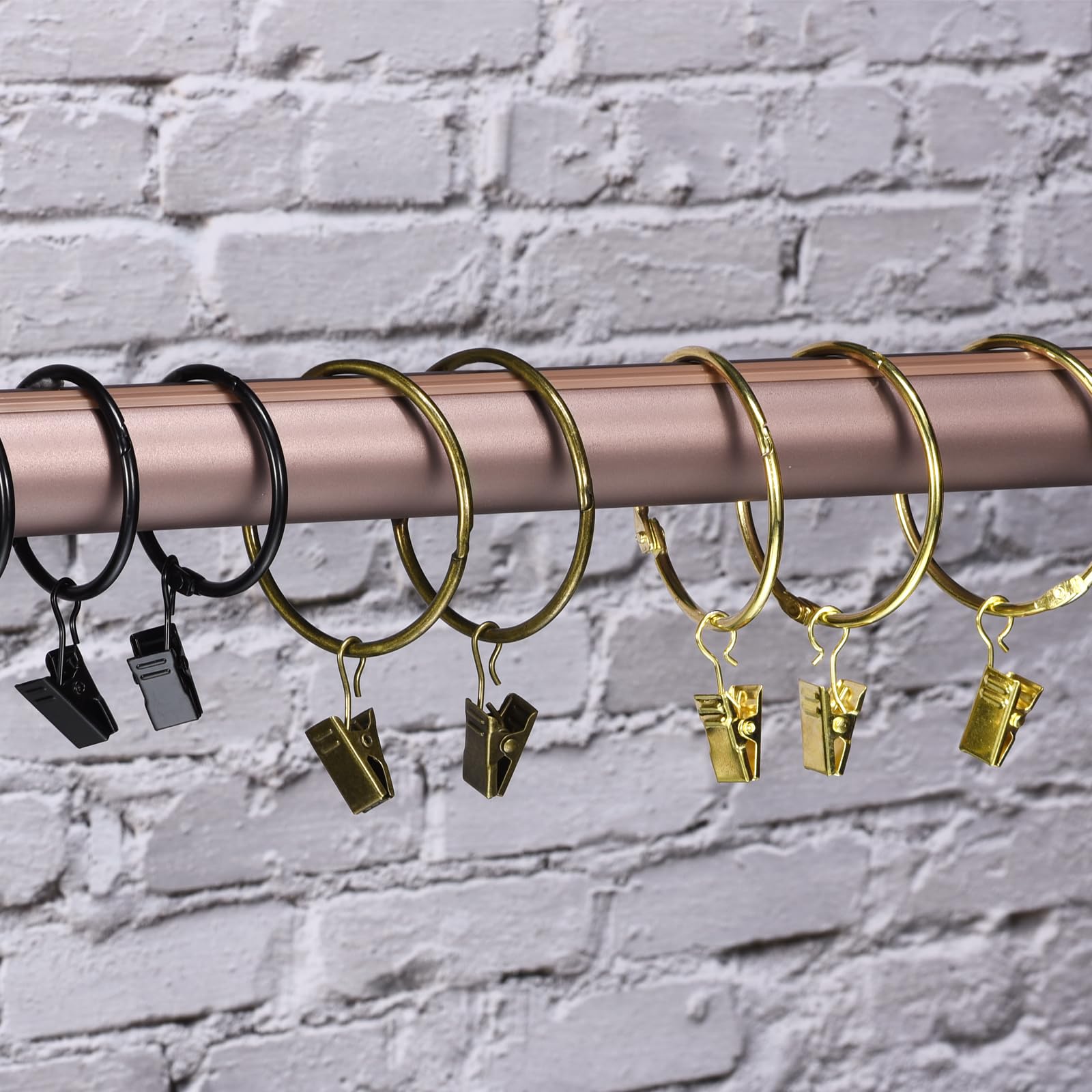sourcing map anelli per tende con clip, diametro interno 2,5 cm