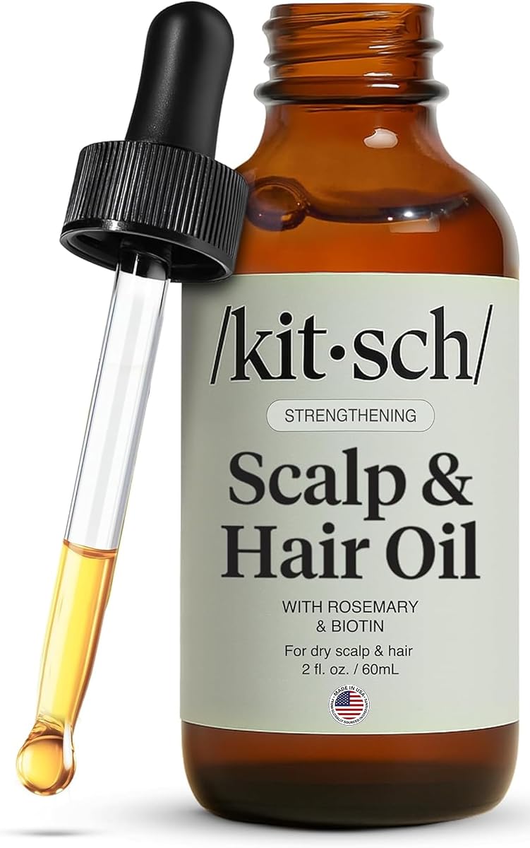 Rosemary Oil for Hair Growth -With Castor Oil, Biotin & Jojoba- 60mL | Pre-Wash Hair Oil For Hair Care – Adds Shine, Strengthens Roots, Scalp Treatment – Lavender Scent