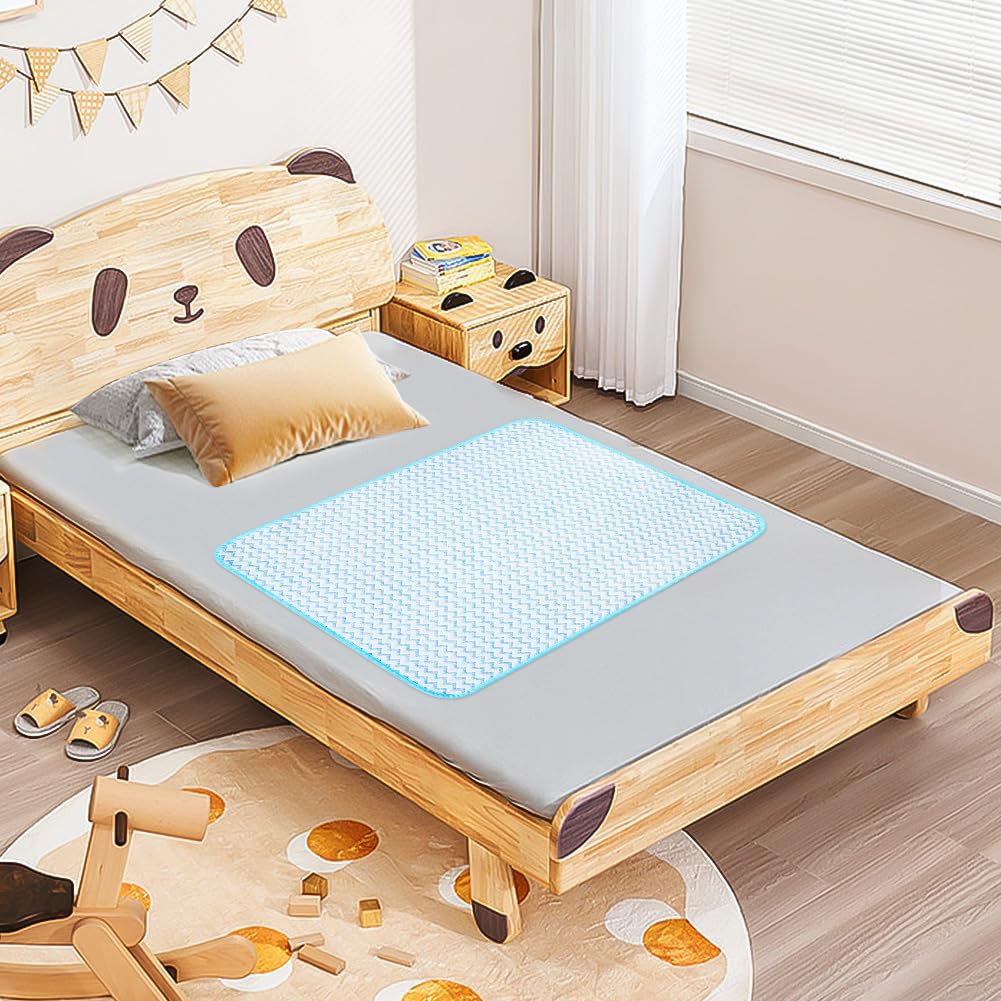 Aolso Coprimaterasso per bambini, 70 x 90 cm, per bagnare il letto, assorbire l'acqua, per bambini, per addestramento al WC (blu)