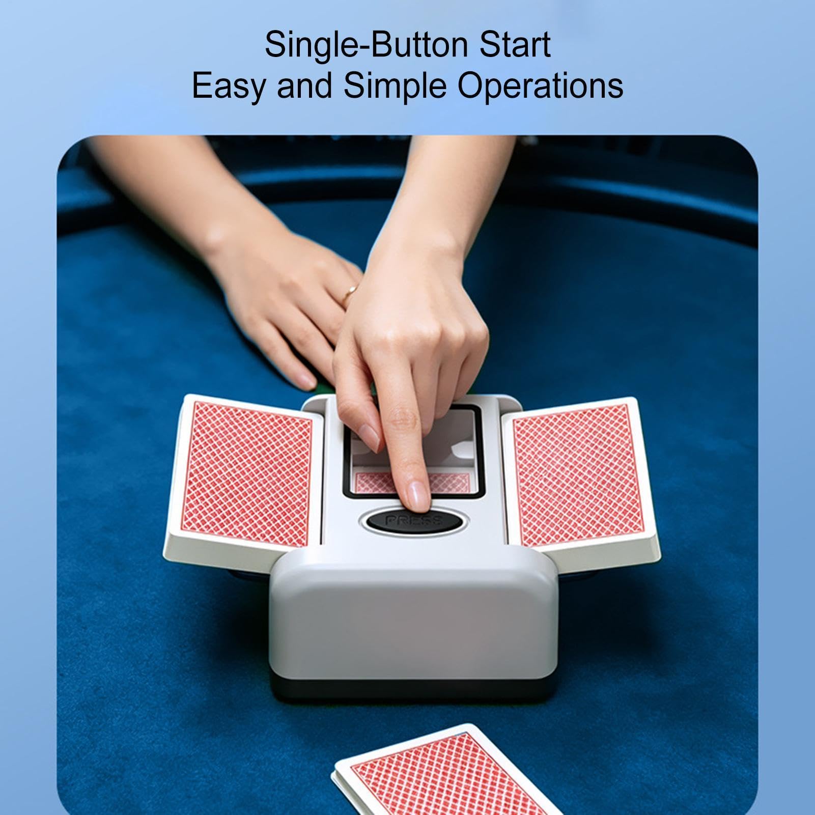 Carte da gioco Shuffle ricaricabile portatile veloce 2-Deck | Attrezzatura della Tabella del dispositivo di Shuffle per la taverna del salone del torneo del partito del club