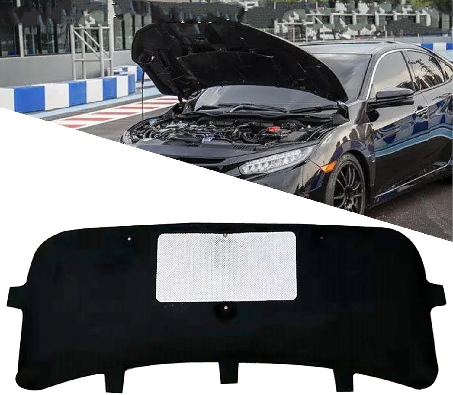 Car Engine Hood Sound Heat, Heat Insulation Pad, for Civic FC FK 2016-2020 Car Front Engine Hood Sound Heat Insulation Cotton Pad Soundproof
