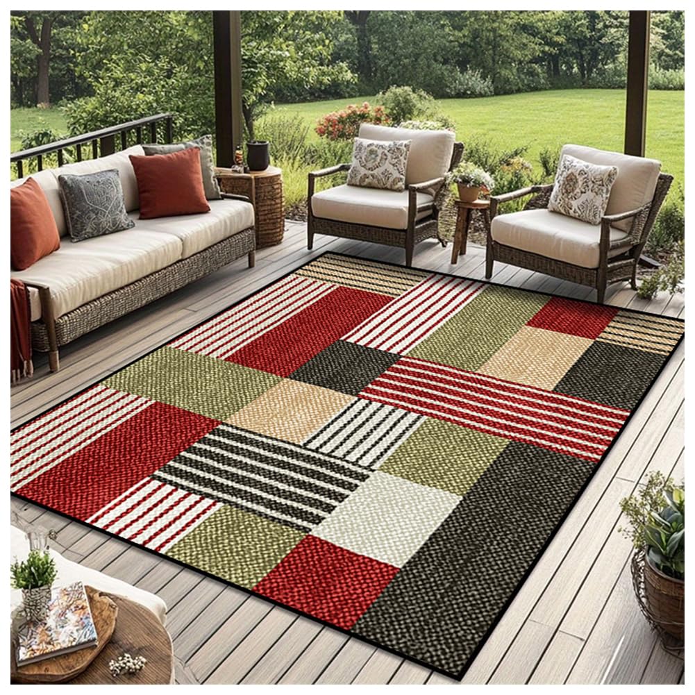 Tapis jardin extérieur lavable 200x300cm pour terrasse et camping-car