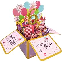 Happy Birthday Pop Up Card, Handmade Greeting Card With Envelope, 3D Birthday Gift Box Celebration Card for Women, Men, Kids, Adults, Mom, Dad, Daughter, Son, Sister, Brother, Wife, Husband, Friend 6 th
