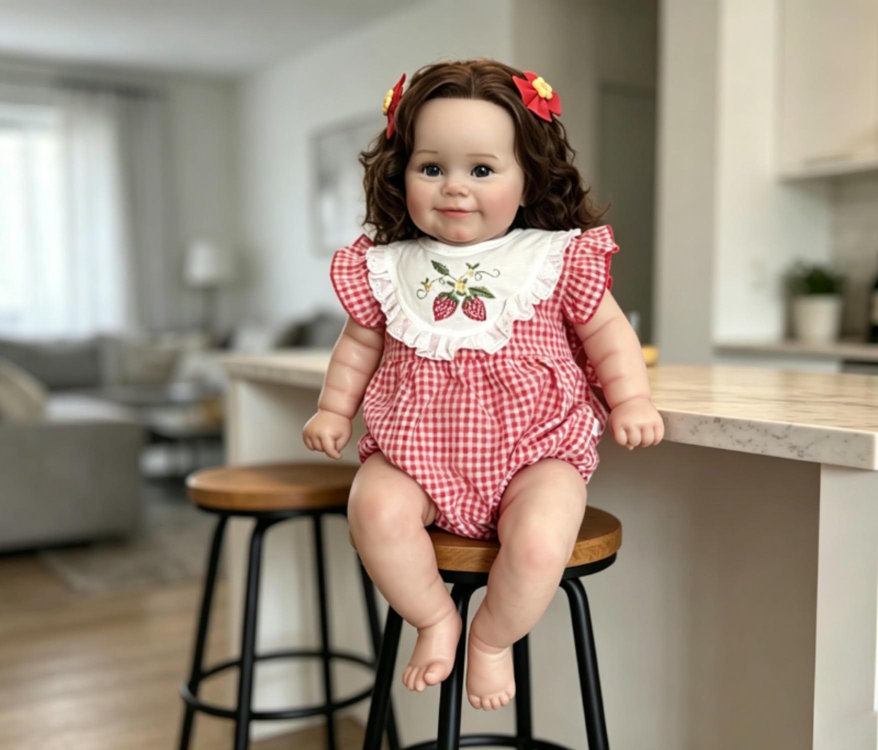 Lonian Reborn Lalki Lovely 24 cale 60 cm nowa lalka Reborn Maddie Girl z zakorzenionymi blond włosami, miękka przytulanka do ciała zabawka