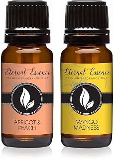 Eternal Essence Oils 2 Pack 10ml Premium Fragrance Oil - Apricot & Peach & Mango - for Candle, Soap Making, Aromatherapy, Diffusers, Home Care, & Humidifiers