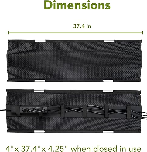 Miniatura 4 de Perfect Posture Organizador de cables de malla, organización de cables debajo del escritorio con correas ajustables, malla flexible, diseño de fácil