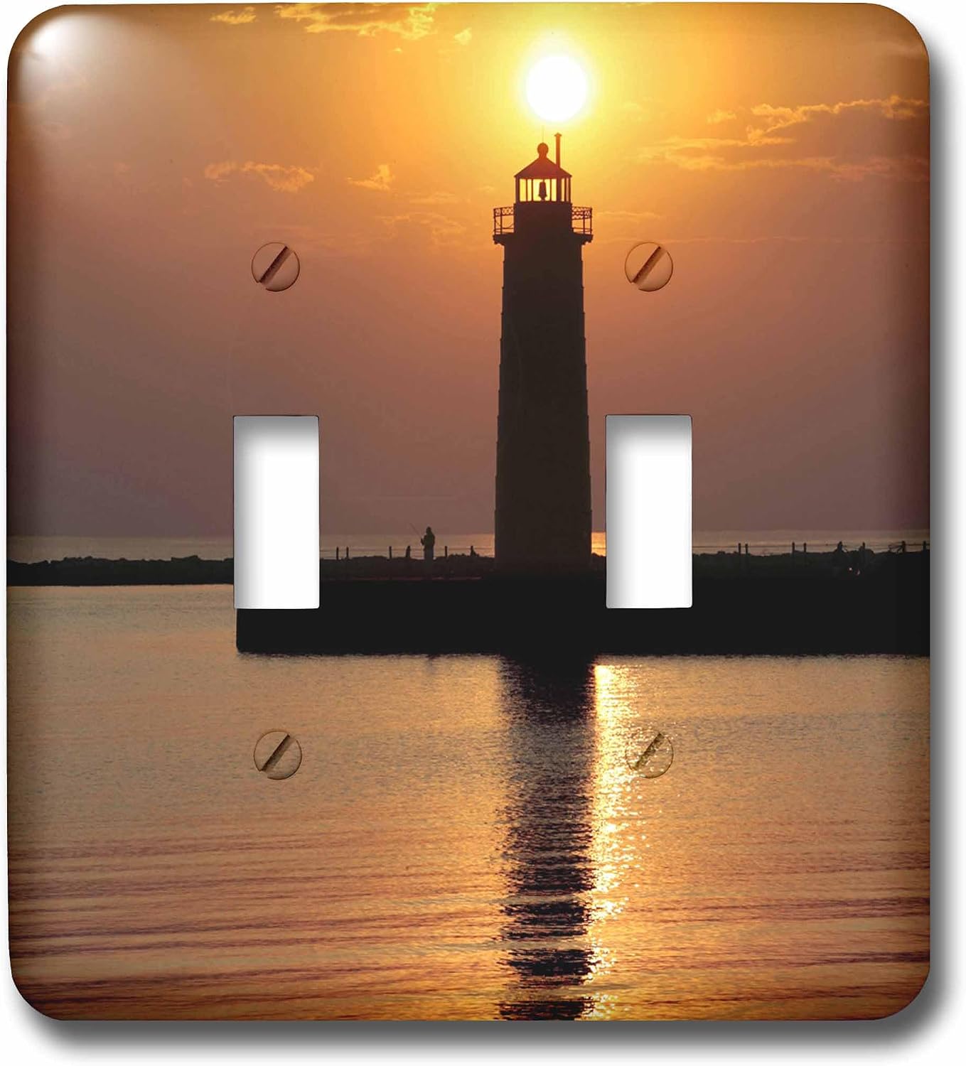 3dRose lsp_91212_1 Mi, Muskegon Lighthouse On Lake Michigan Us23 Rer0002 Ric Ergenbright Single Toggle Switch