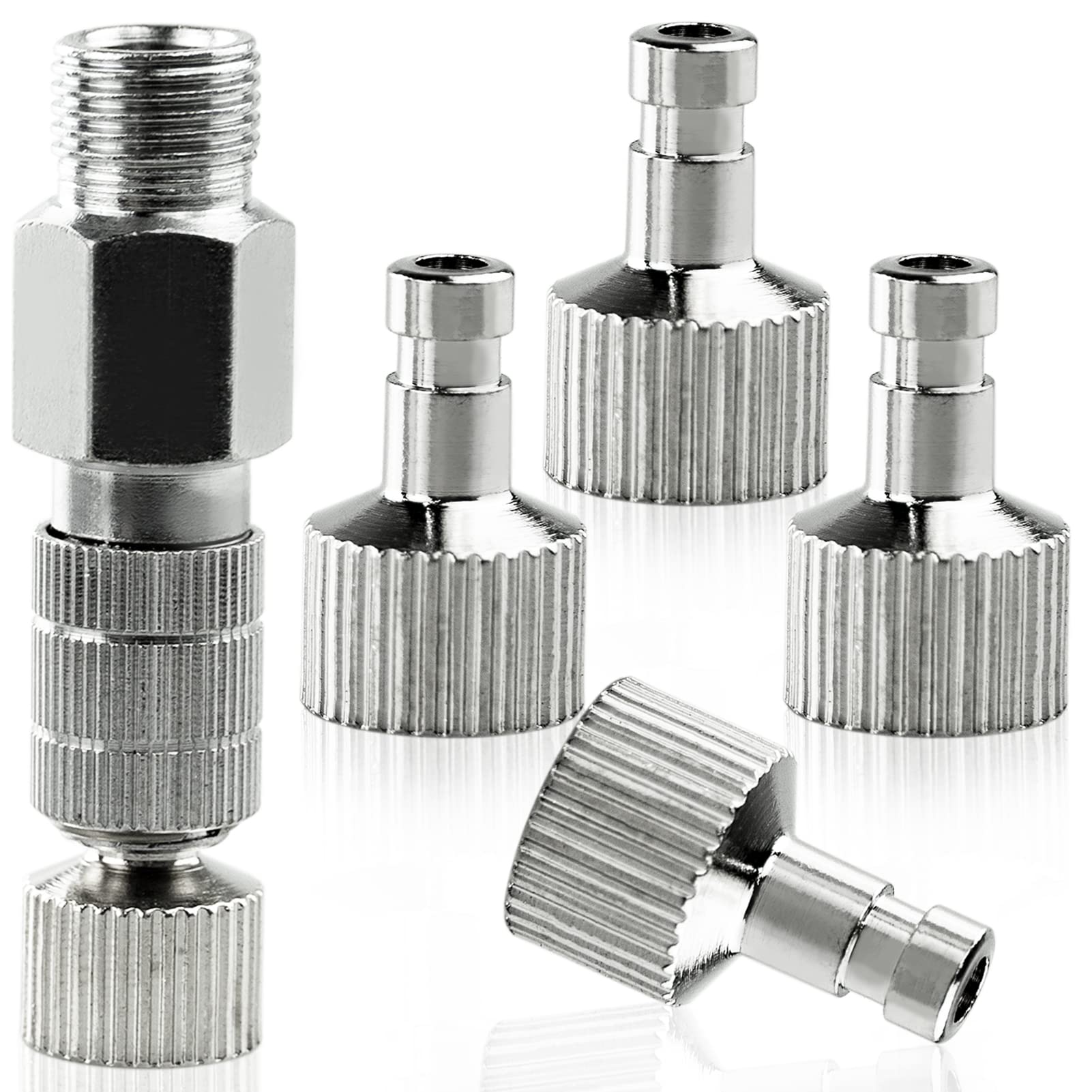 Rebecaskyens 5 Piece Spray Gun Quick Disconnect Coupler Release Fitting Adapter Fitting Disconnect Adapter Kit For Air Compressor And Spray Gun Hose
