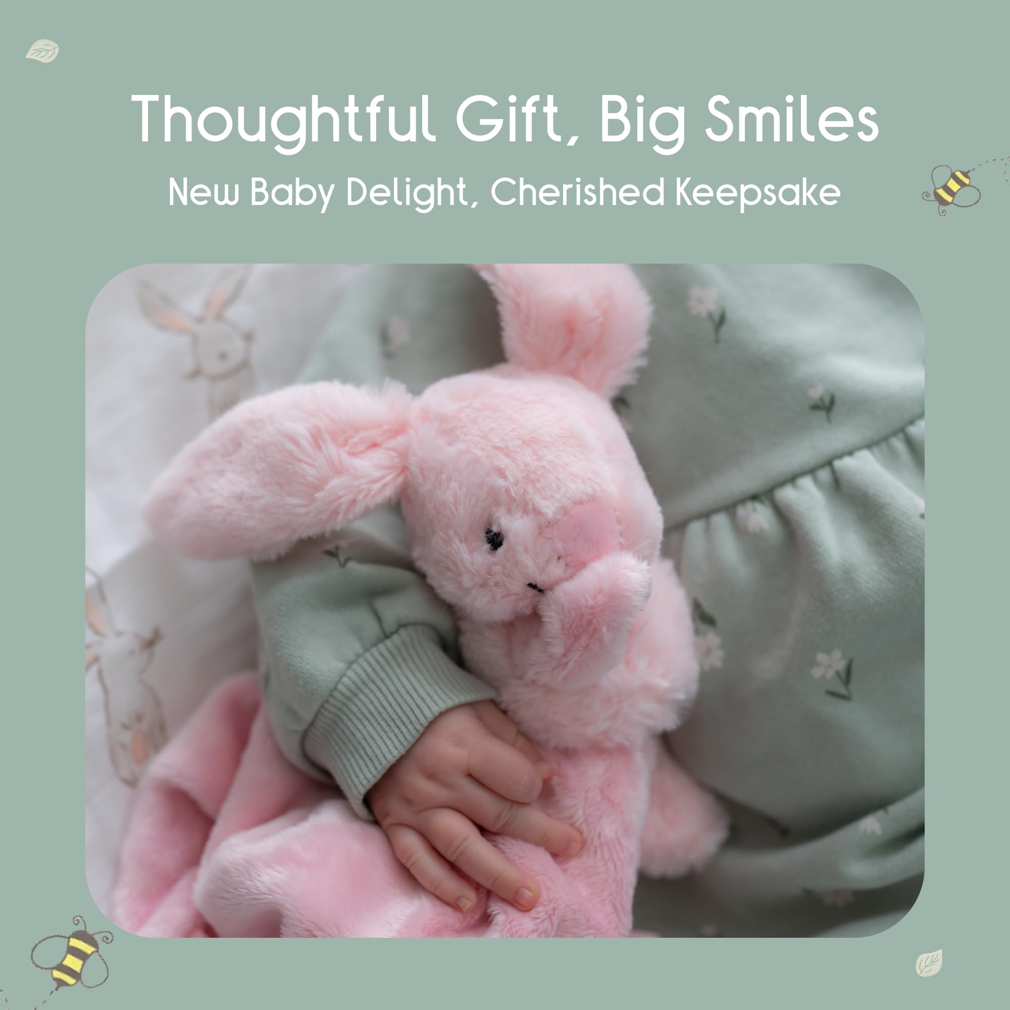 Baby - Edredones para bebés - Esenciales para recién nacidos - Lujosa suavidad lavable a máquina - Regalos para mamá nueva - Conejo