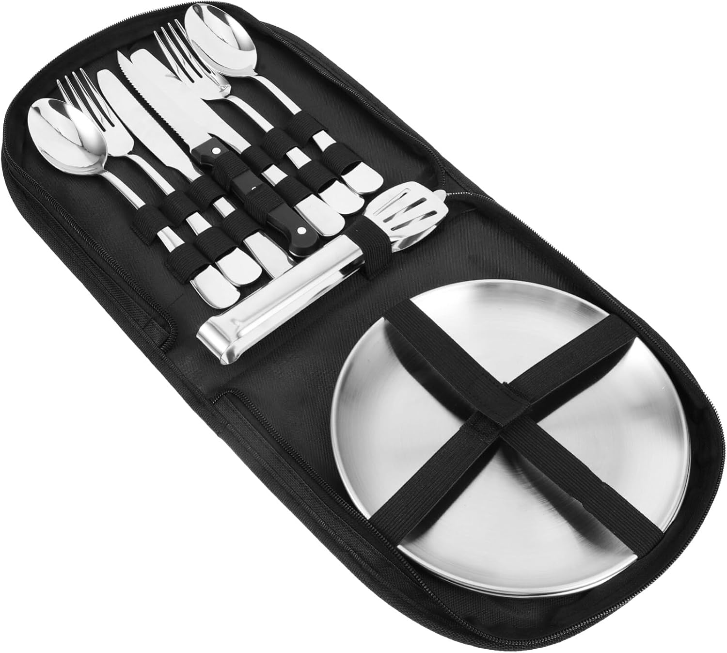 Yardwe Silverware Set 10pc Portable Camping Utensils Kit Outdoor Picnic Cutlery for Travel