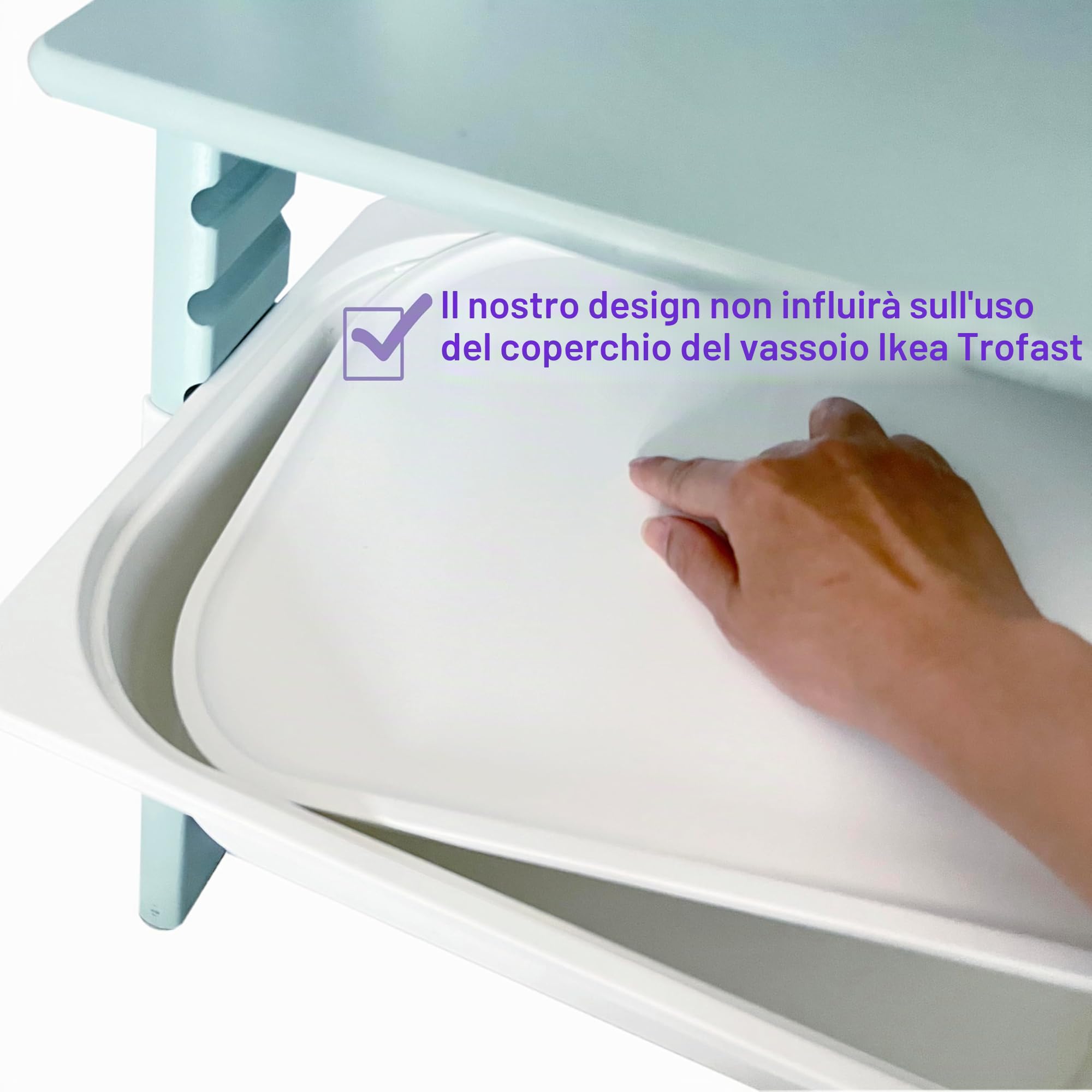 Adattatore per seggiolone Stokke Tripp Trapp e vassoio IKEA Trofast o cestino a rete, fornito con tappi