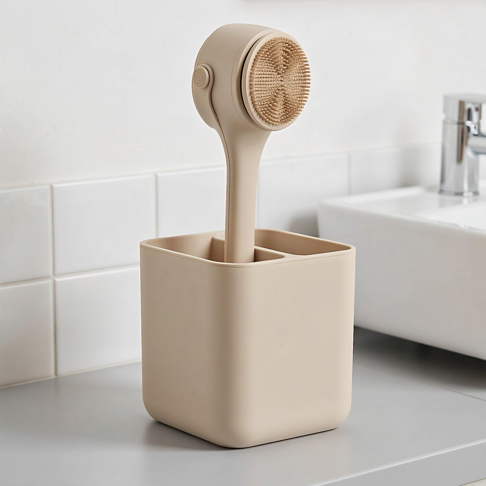 YARNOW Elektryczny peeling do ciała, wodoodporna szczotka prysznicowa, beżowa