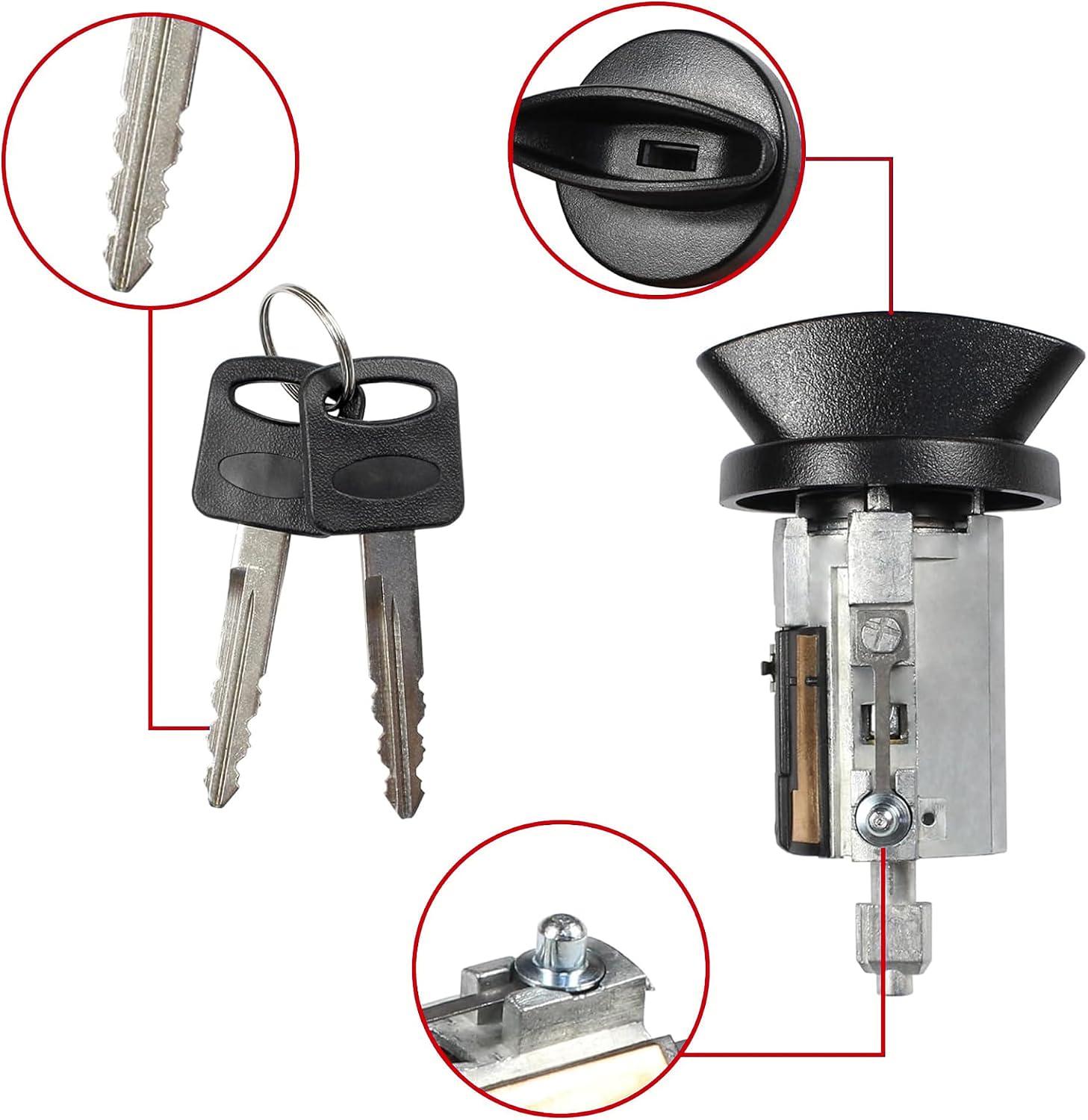 1L3Z11582A 1F2009012B Ignition Switch Lock Cylinder with 2Keys for Ford F-150 1997-2003 for Ford Ranger 1996-2010 Part Number F85Z11582AA