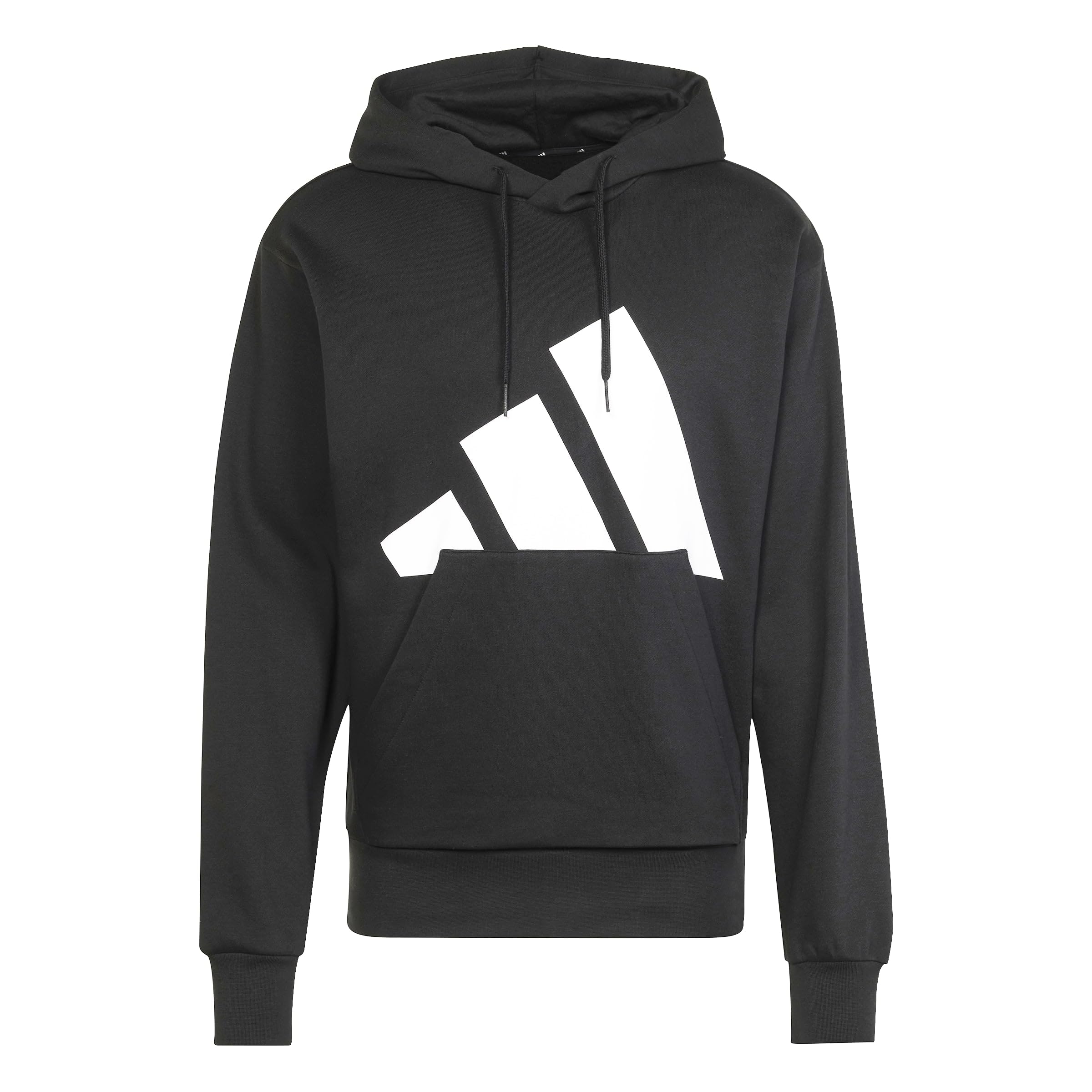 Adidas Noir Fleece Hooded Sweatshirt Essentials Big Logo