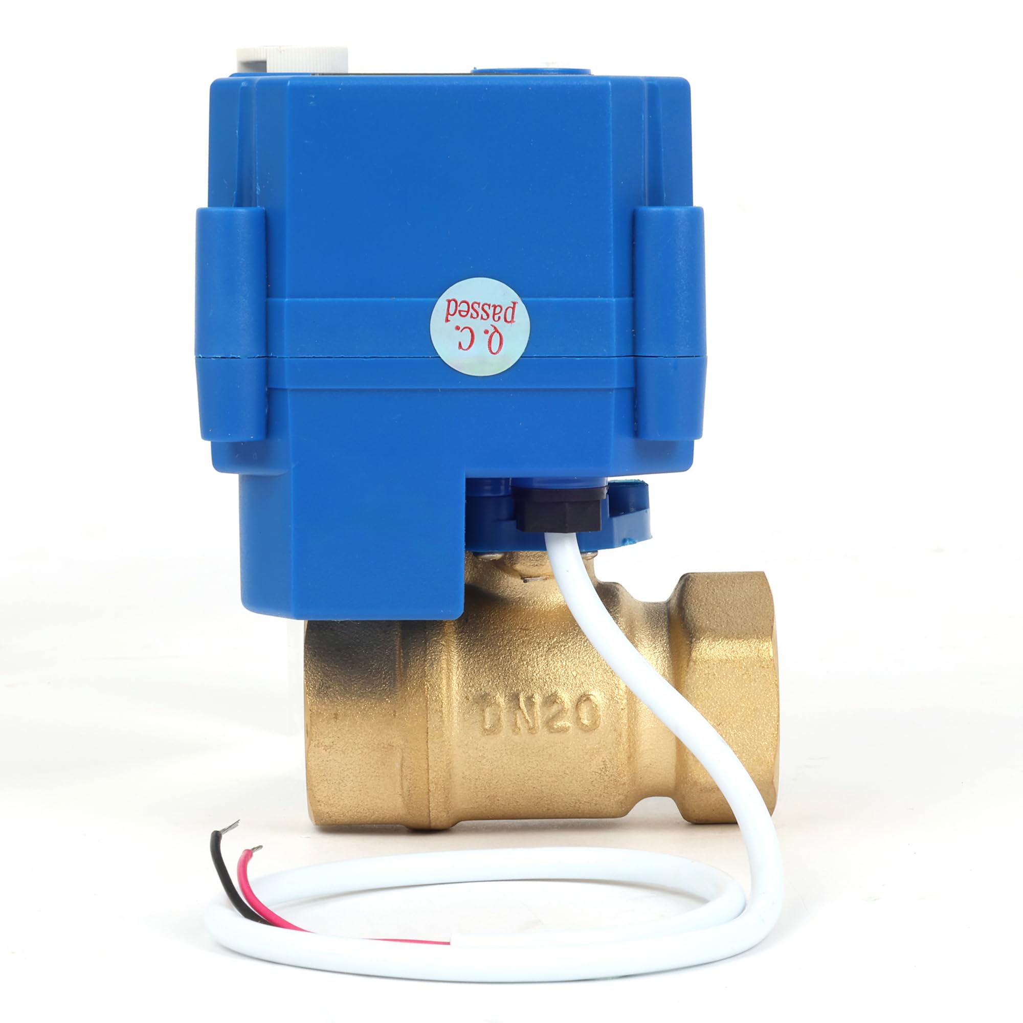 U.S. Solid Valvola a sfera motorizzata in ottone 3/4" - 9-24 V AC/DC, ritorno automatico 2 fili, comando manuale, normalmente aperta, porta completa