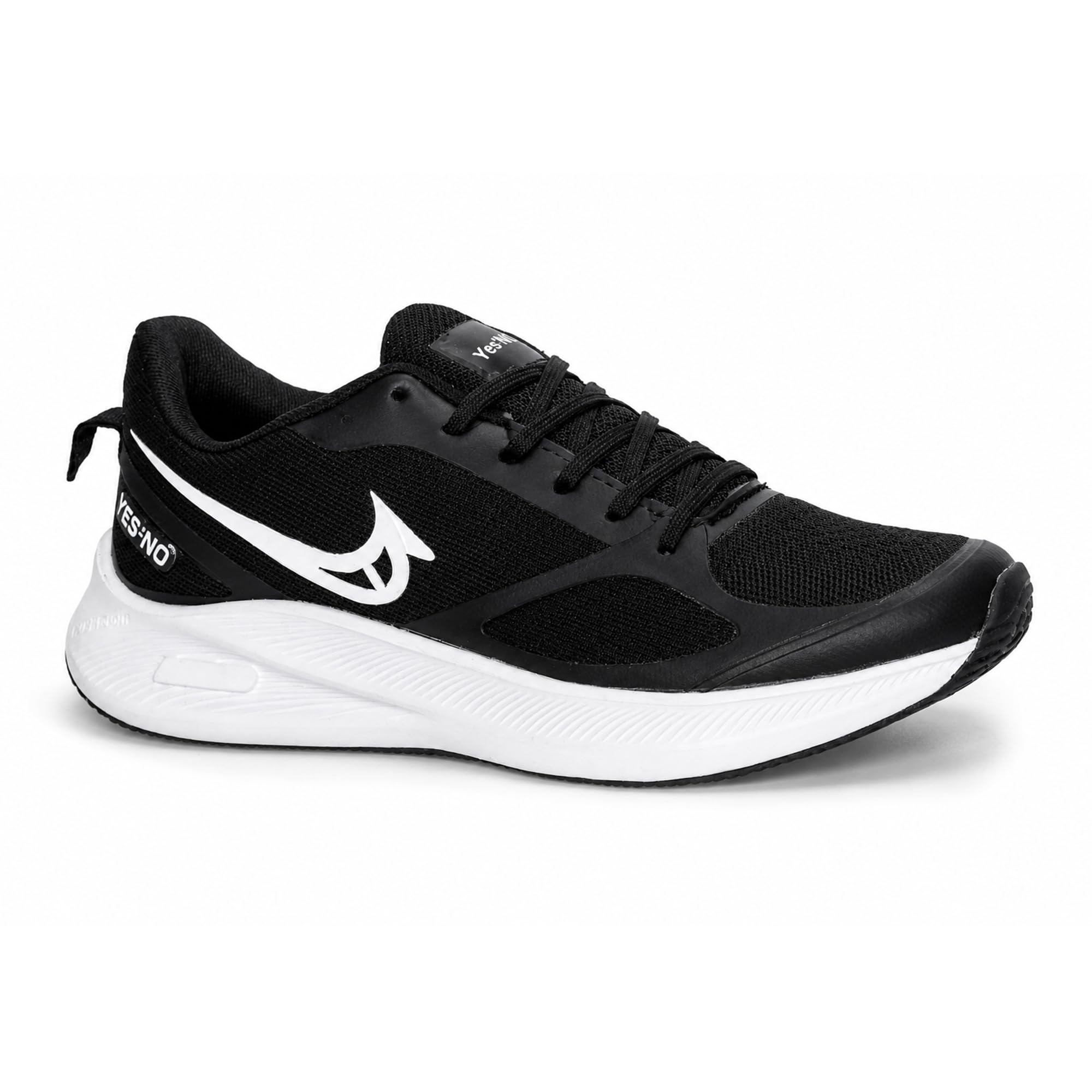 yes’no Yes'No Men's Sports Shoes | Lightweight Mesh Running Shoes with Soft Cushioning & Lace-Up Design | Comfortable Slip-On Sneakers for Walking, Jogging, Gym 2” Curved Heel-picture-46