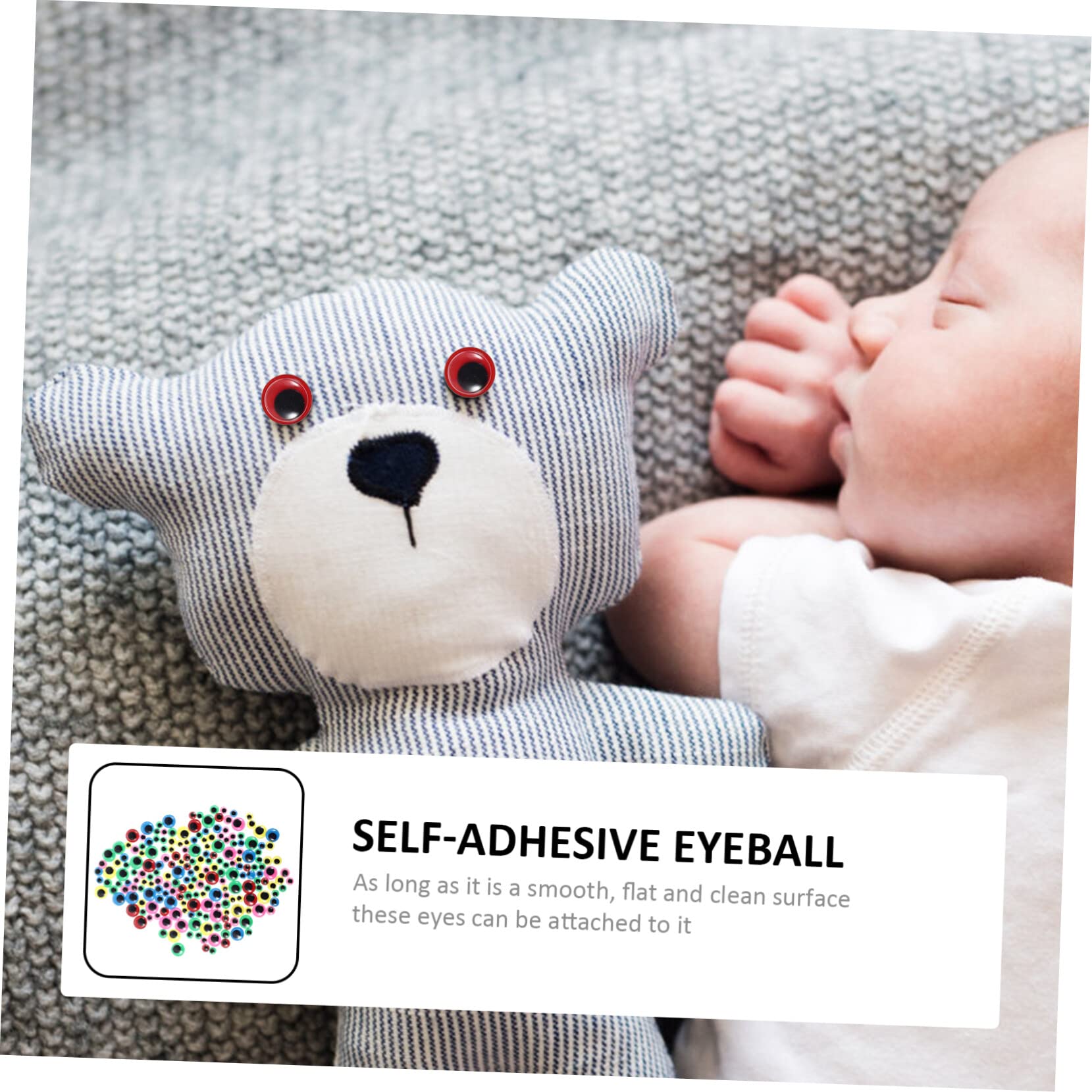 COHEALI Unique Shape Patterns 200pcs Self-Adhesive Googly Wiggle Eyes Craft Sticker Sparkle Doll Eye Stickers