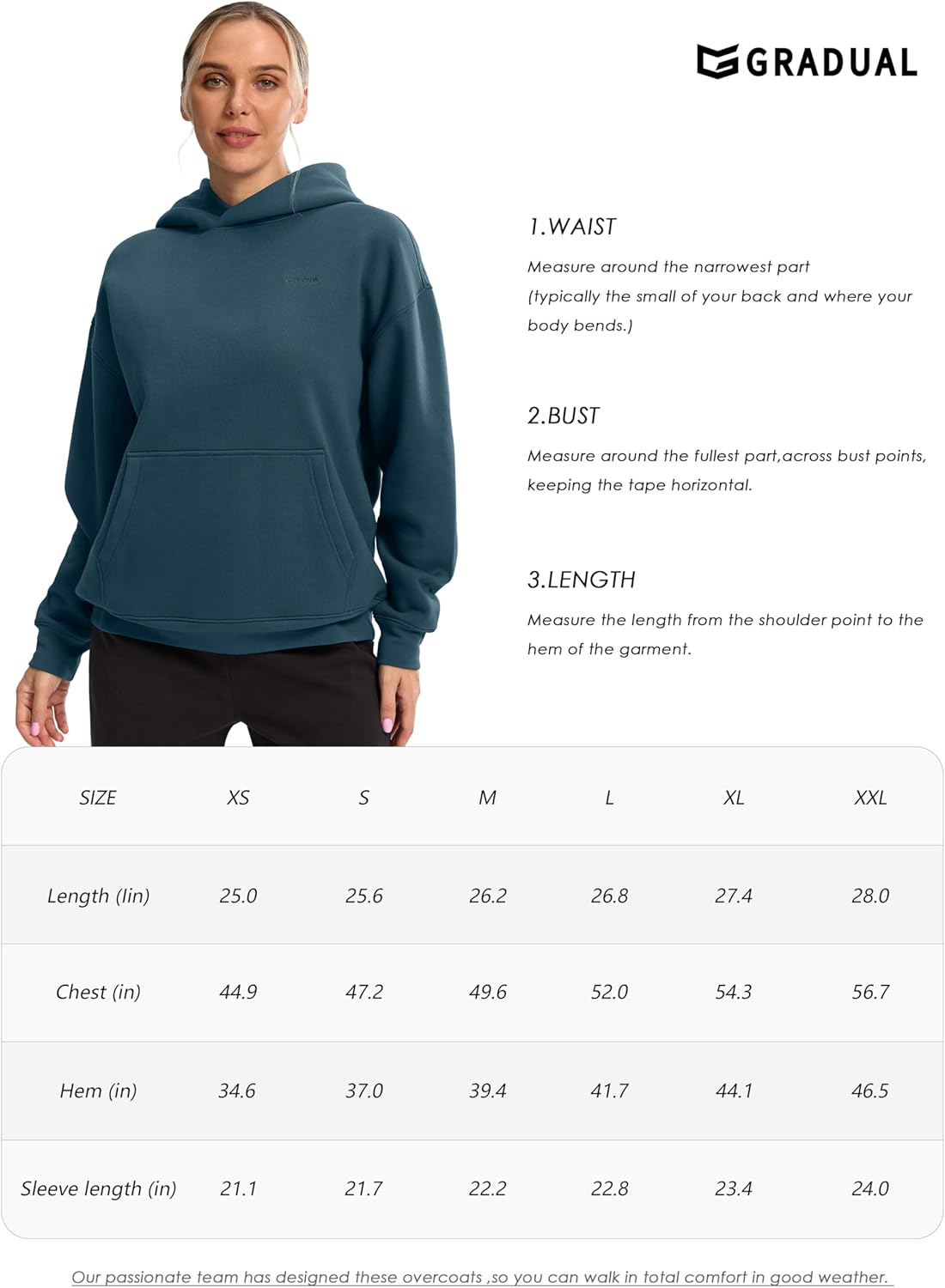 G Gradual Hoodies for Women Oversized Fleece Sweatshirt with Pocket Loose Fit Casual Athletic Workout Pullover - Image 7