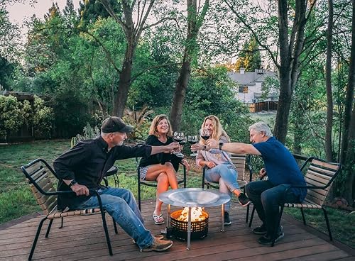 Miniatura 2 de AL28 - Deflector de calor portátil para fogatas, cubierta de aluminio desmontable ligera con 3 patas extensibles