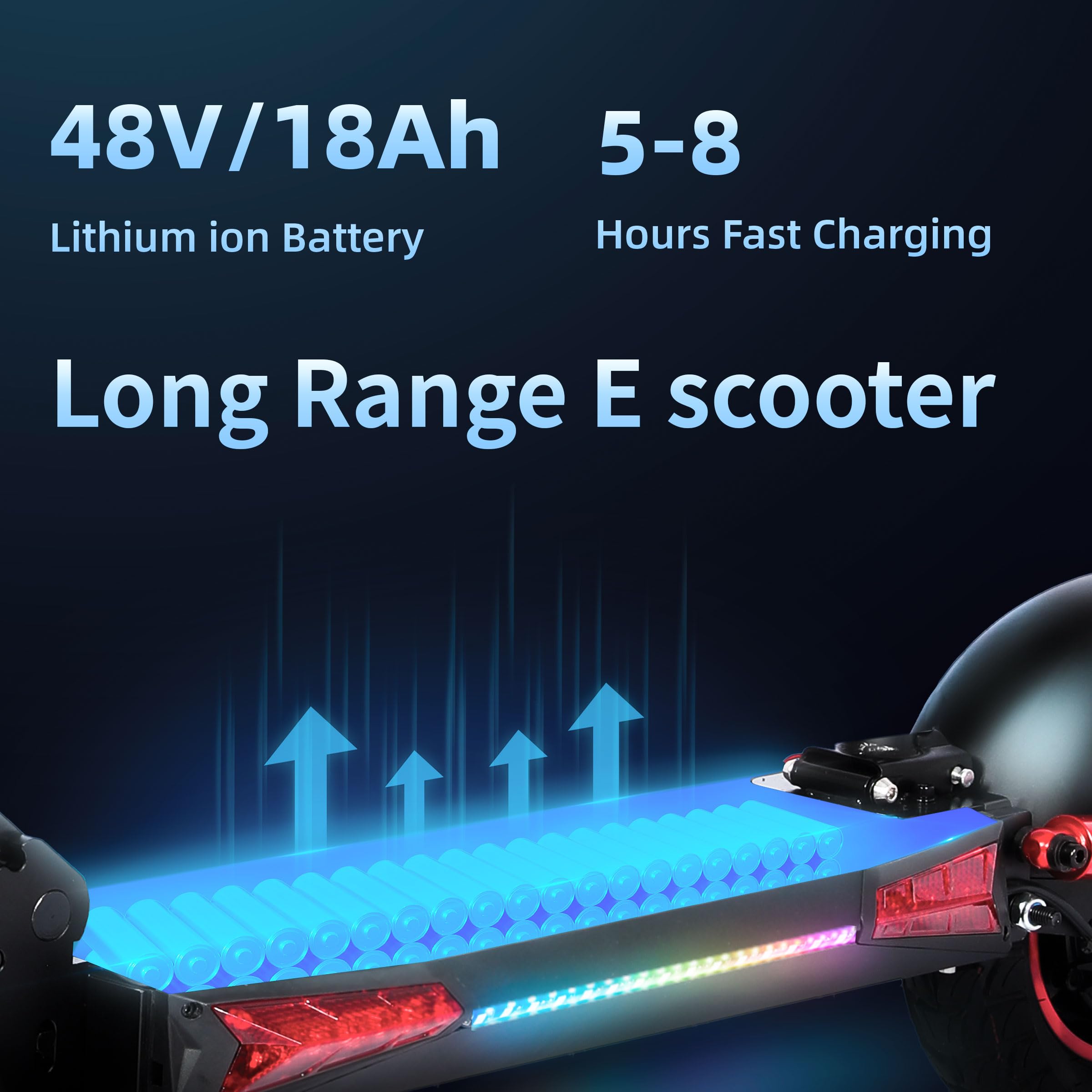 1600W Patinete Eléctrico Adultos Autonomía 45-55KM, 48V/18Ah Batería, Ruedas 10.5" Todoterreno Electric Scooter Doble Frenado Sistema Patinete Electrico Plegable de Aluminio Capacidad Carga 150kg