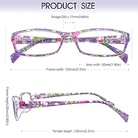 Henotin 6-Pack Reading Glasses Blue Light Blocking Anti Eyestrain Computer Reading Glasses for Women and Men Readers (Mix Color-B, 1.50, Diopters)