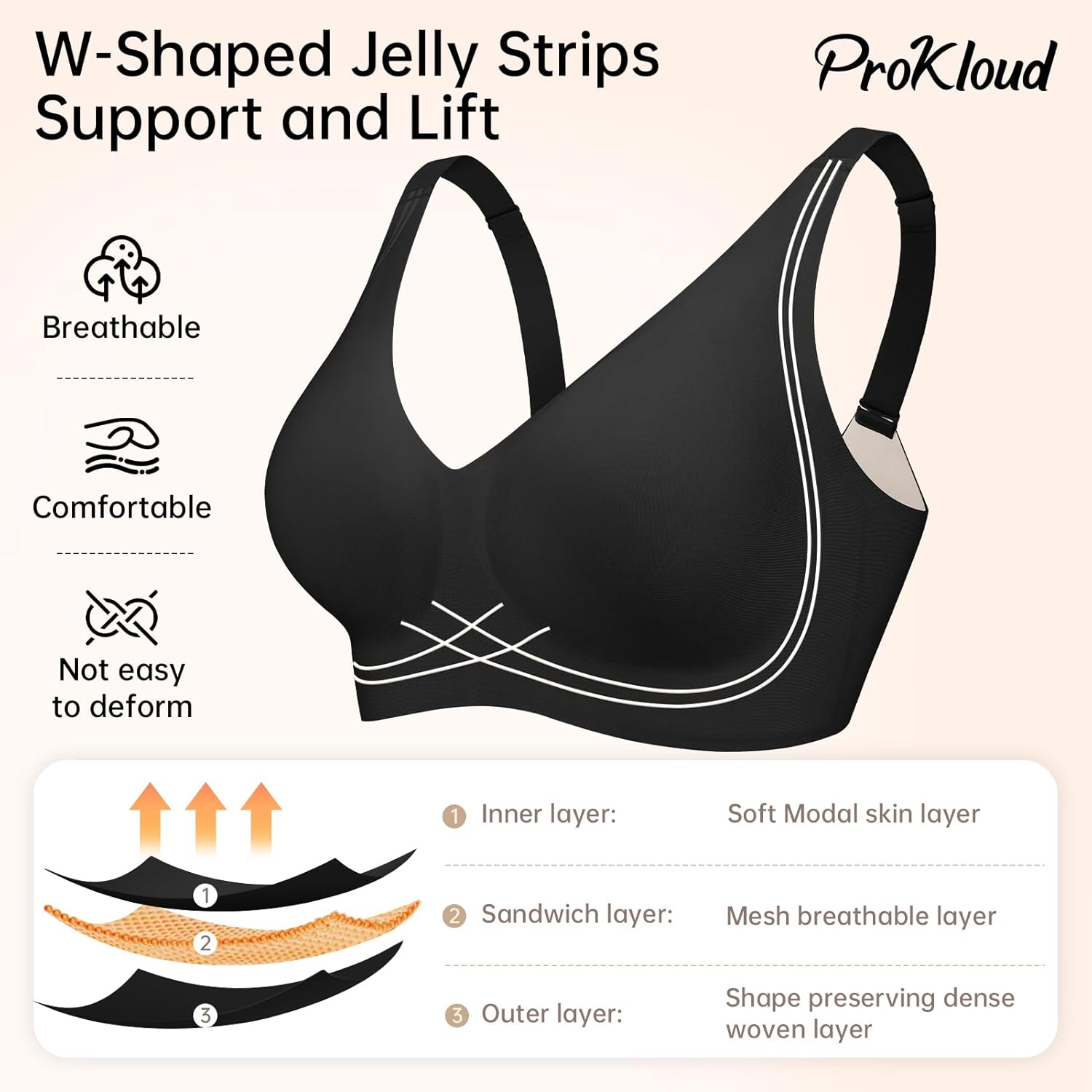 Wireless Triangle Bralettes for Women Plunge Unlined Bras No Underwire Comfortable Unpadded Everyday Tshirt Bra - Image 3