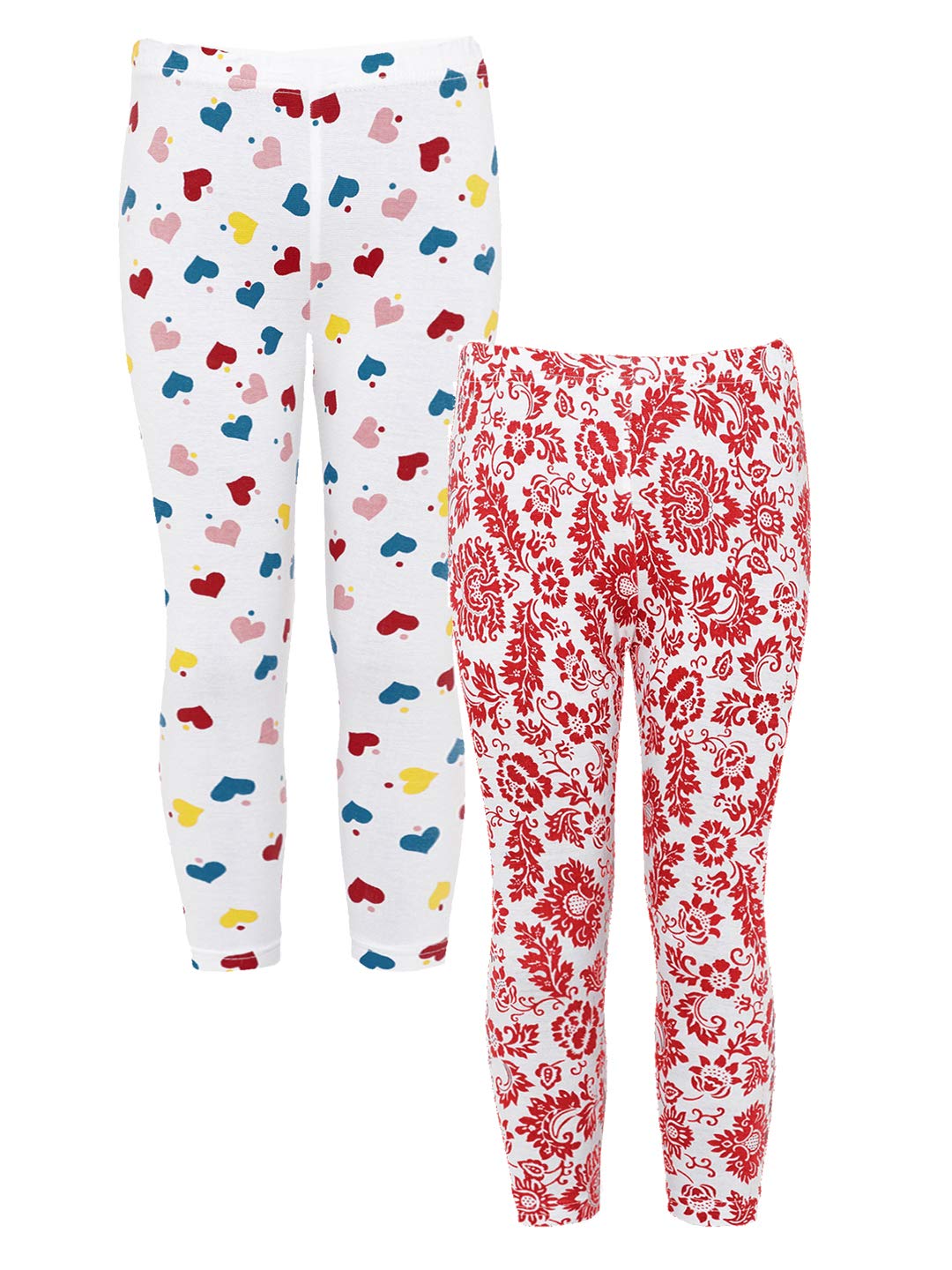 Naughty Ninos 2 paia di leggings stampati alla caviglia per bambine da 2 a 12 anni