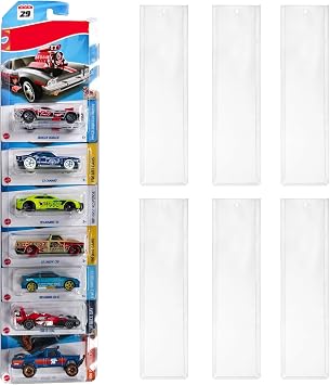 12 Pack Clear Model Car Display Case - Holds up to 120 Cars, Compatible with Hot-Wheels Packaged Diecast Blister, Toy Storage Organizer Wall Mount Display Case