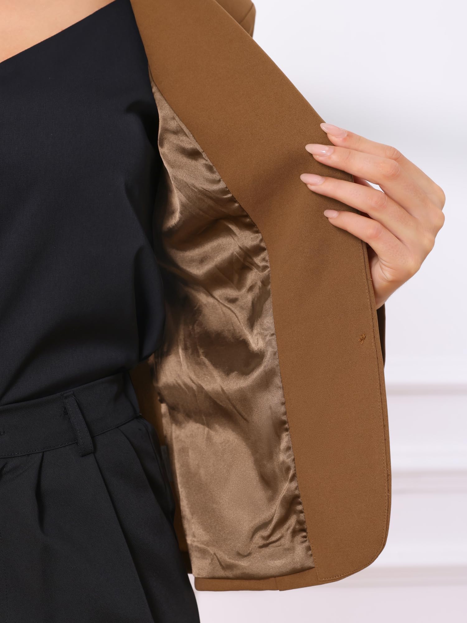 Allegra K Chaqueta De Traje para Mujer Chaqueta Elástica con Cuello De Solapa para Oficina De Trabajo