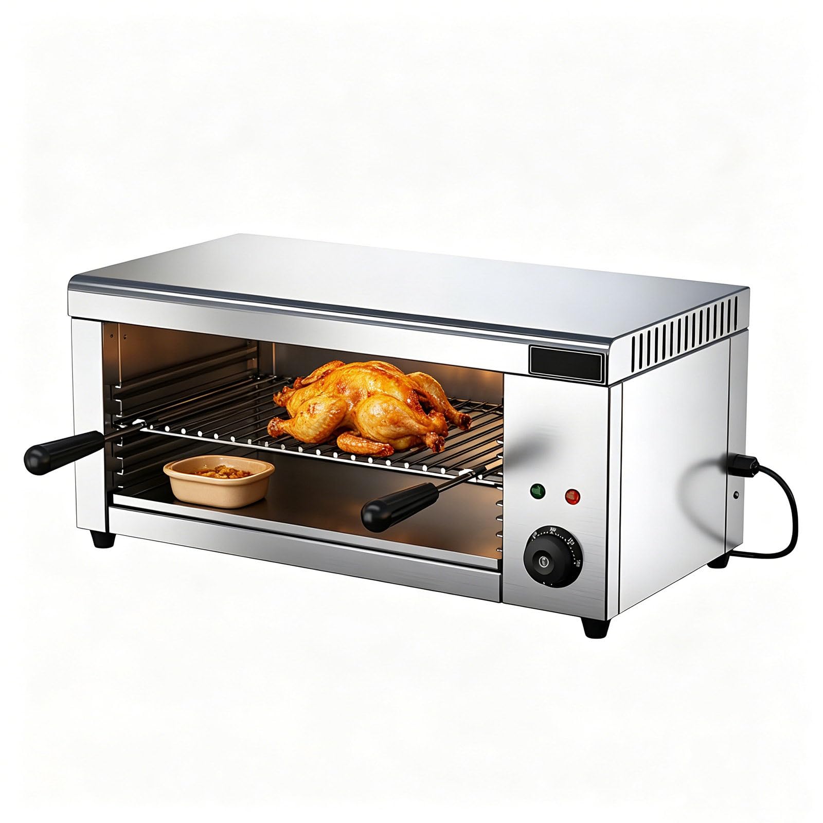 GESAIDES 2000W Electric Cheese Melter Machine, Electric Cheese Melter Cheesemelter Grill 50-300°C Stainless Steel Toaster Oven Countertop Salamander Broiler Grill for Restaurant Kitchen Home Toast