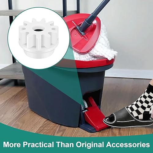 Miniatura 6 de Piñones de repuesto para escoba con pedal de trapeador fácil para Vileda para O-Cedar Easywring RinseClean (4 piezas)