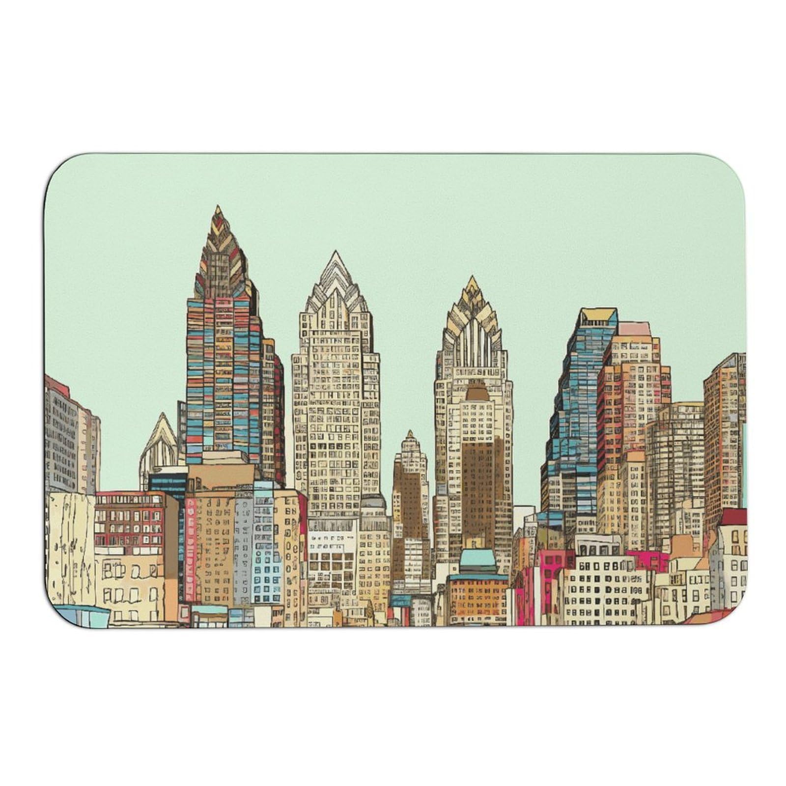 Tapis de sol absorbant Austin Texas paillasson entrée 60x40 cm antidérapant